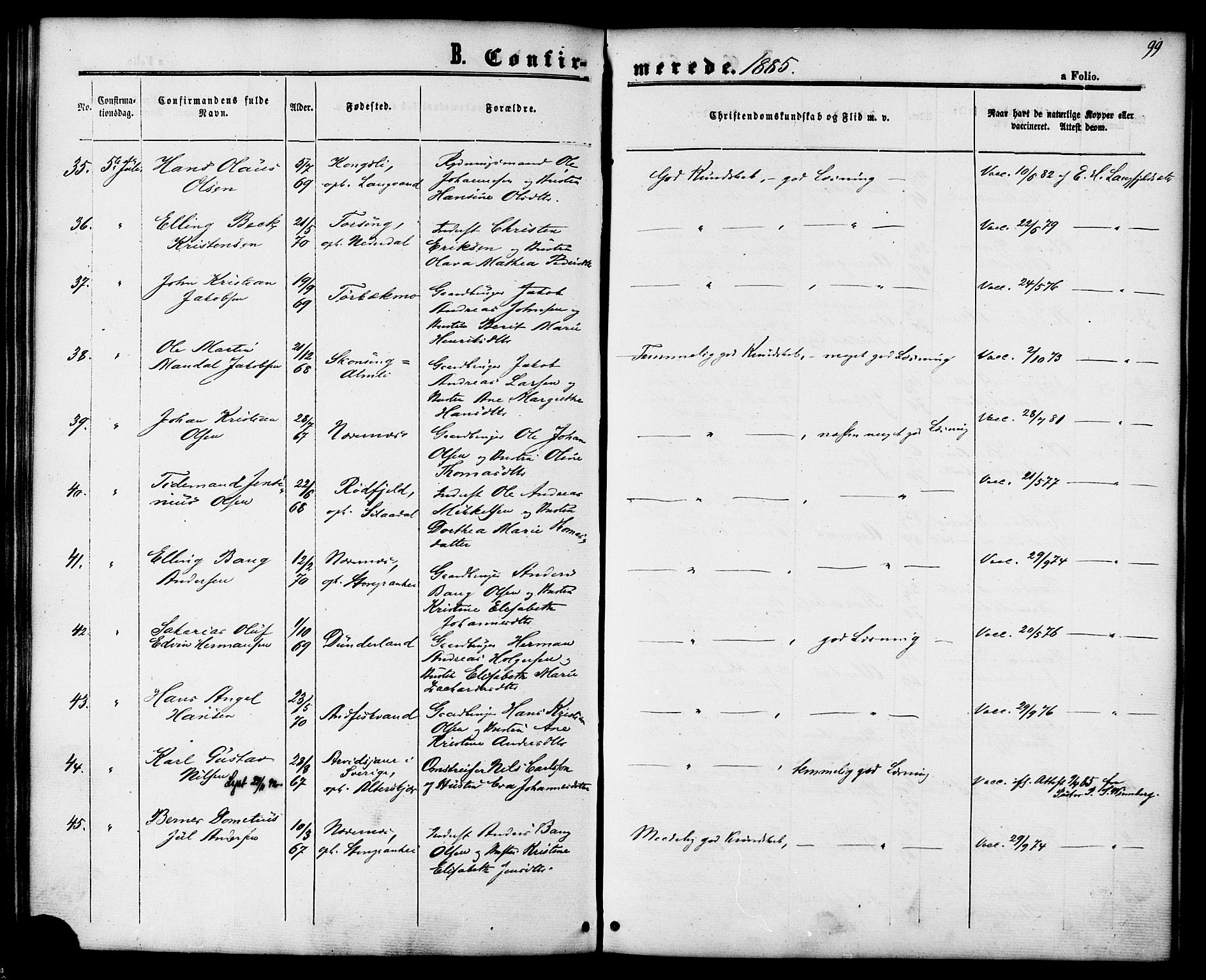 Ministerialprotokoller, klokkerbøker og fødselsregistre - Nordland, AV/SAT-A-1459/827/L0394: Ministerialbok nr. 827A06, 1865-1886, s. 99