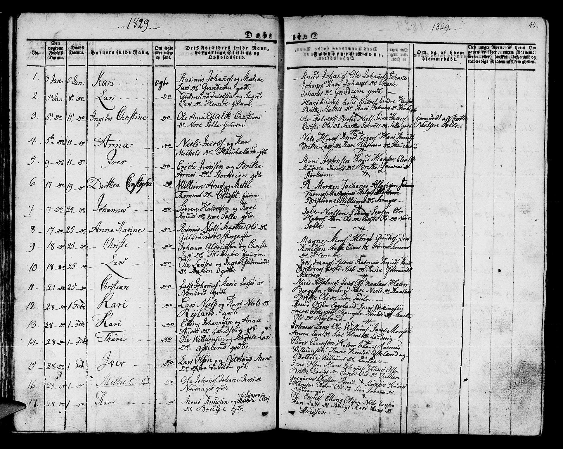 Manger sokneprestembete, AV/SAB-A-76801/H/Haa: Ministerialbok nr. A 4, 1824-1838, s. 45