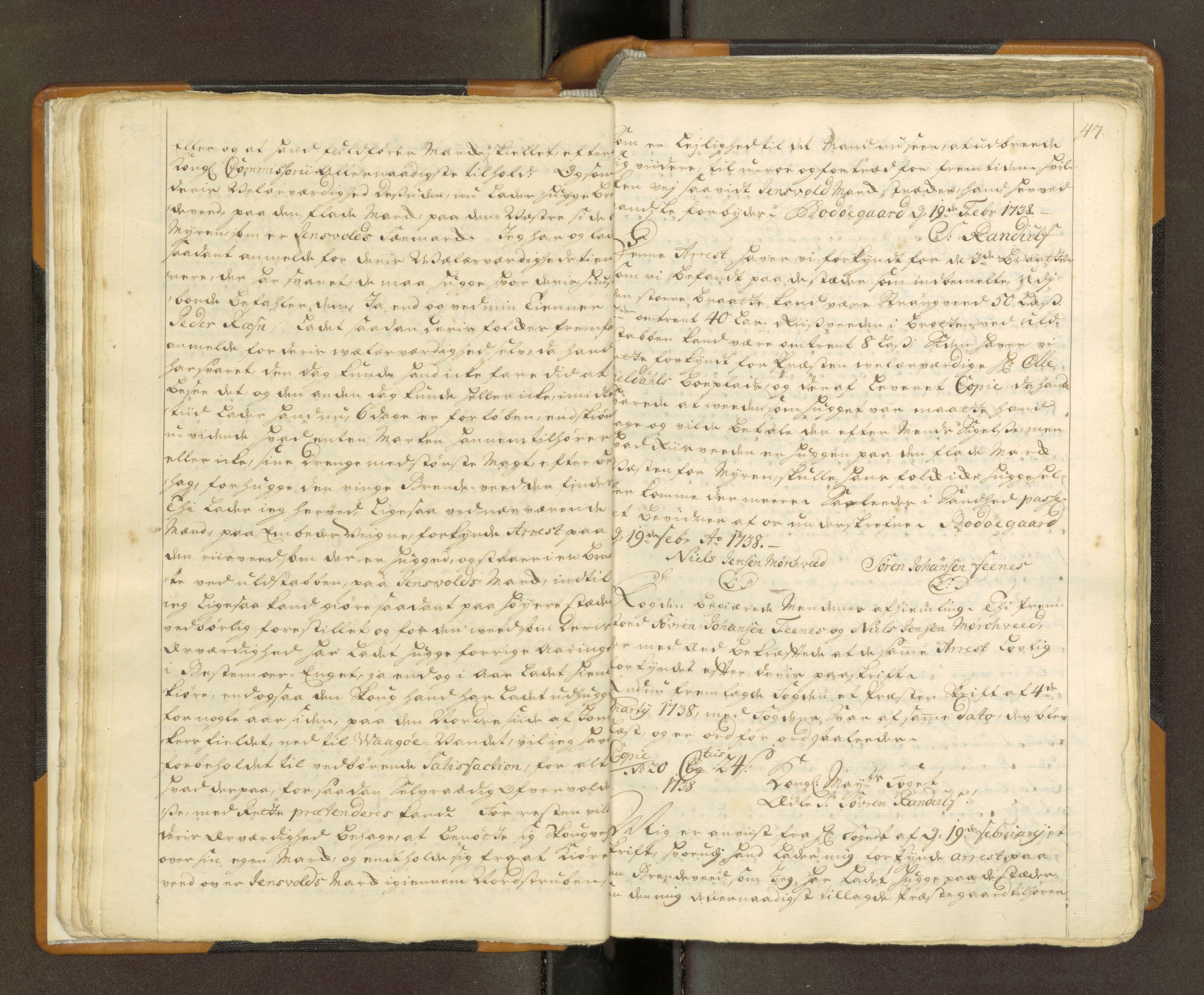 Nordland og Finnmarks lagstol, AV/SAT-A-5608/X/L0010: Domkopibok/justisprotokoll, 1742-1743, s. 46-47