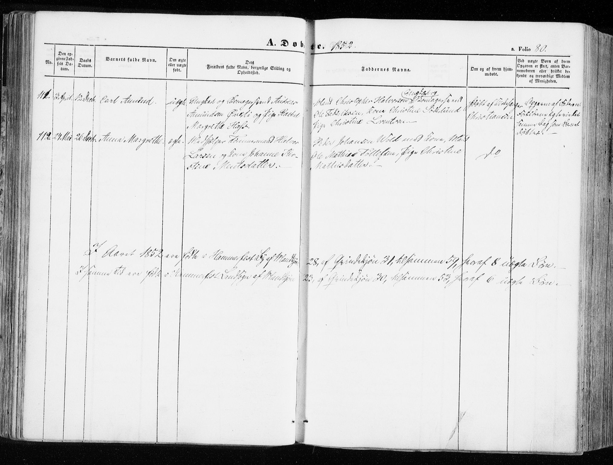 Hammerfest sokneprestkontor, SATØ/S-1347/H/Ha/L0004.kirke: Ministerialbok nr. 4, 1843-1856, s. 80