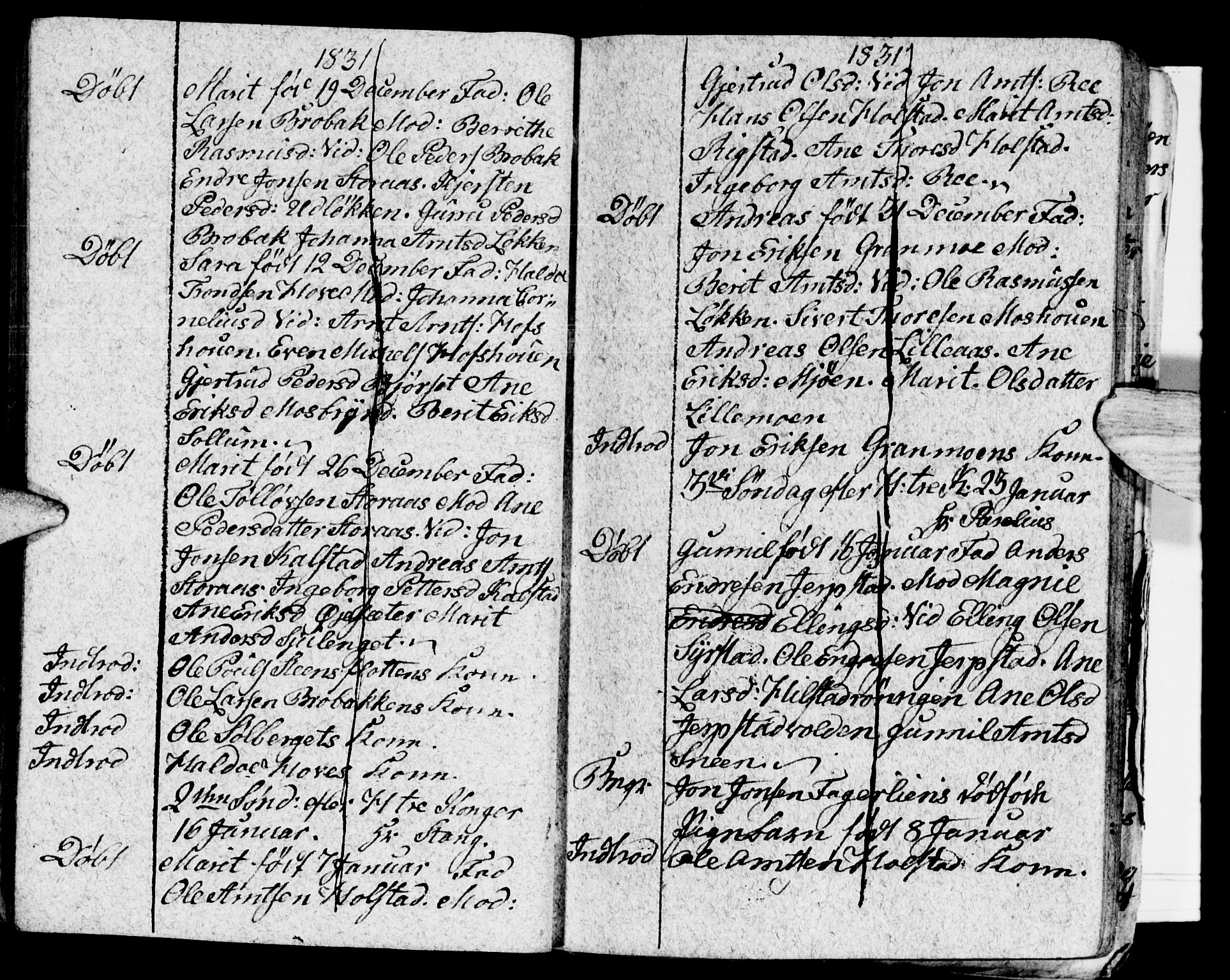 Meldal sokneprestkontor, SAT/A-1123/1/I/I1/I1f/L0008: Kladd til kirkebok nr. 672I1F, 1827-1866