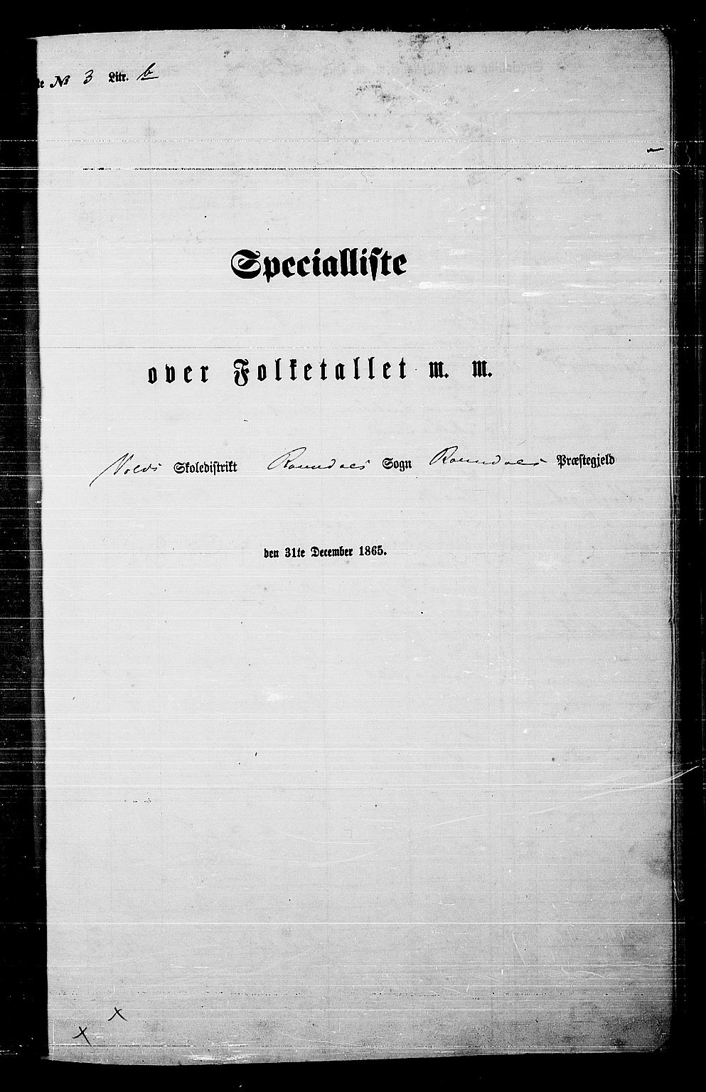 RA, Folketelling 1865 for 0416P Romedal prestegjeld, 1865, s. 77