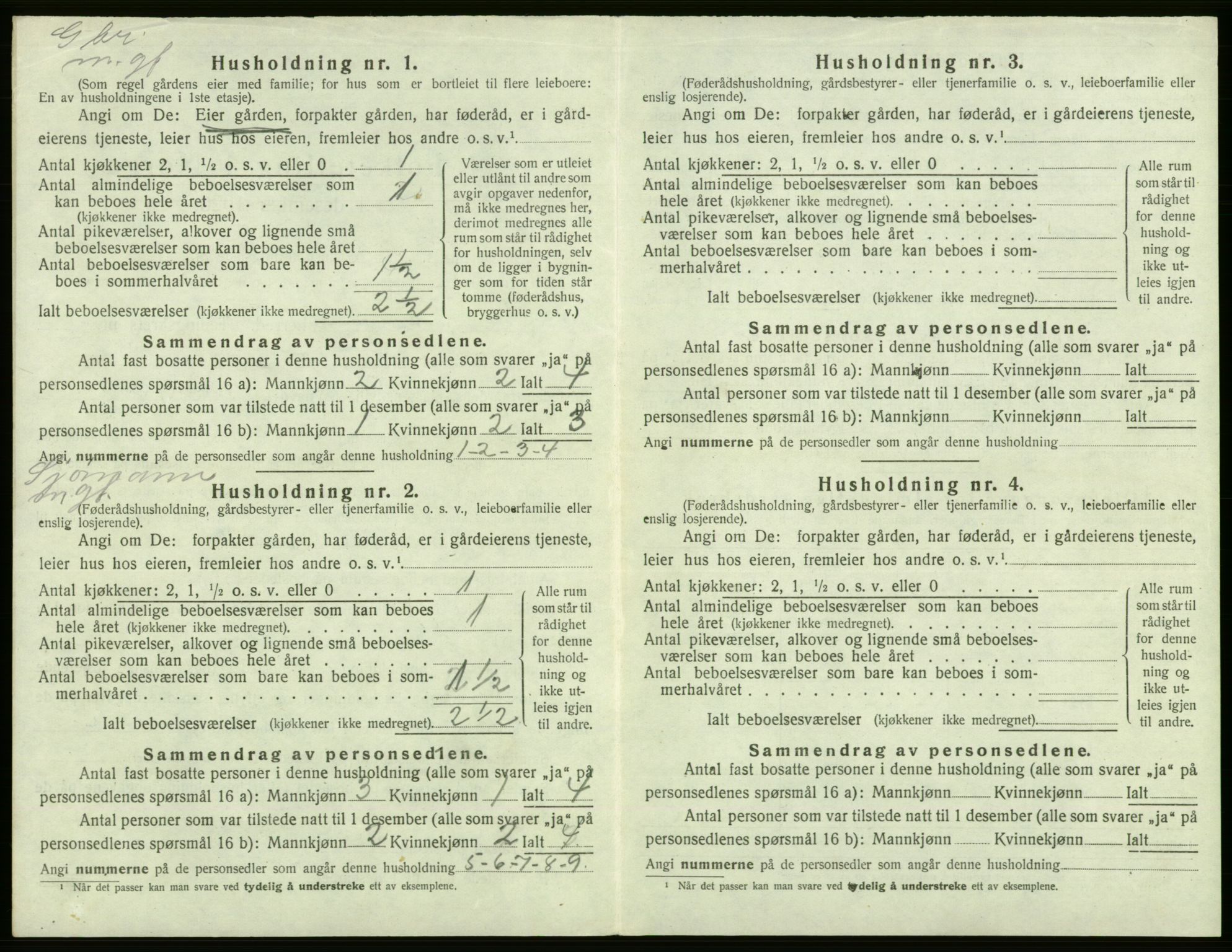 SAB, Folketelling 1920 for 1223 Tysnes herred, 1920, s. 261