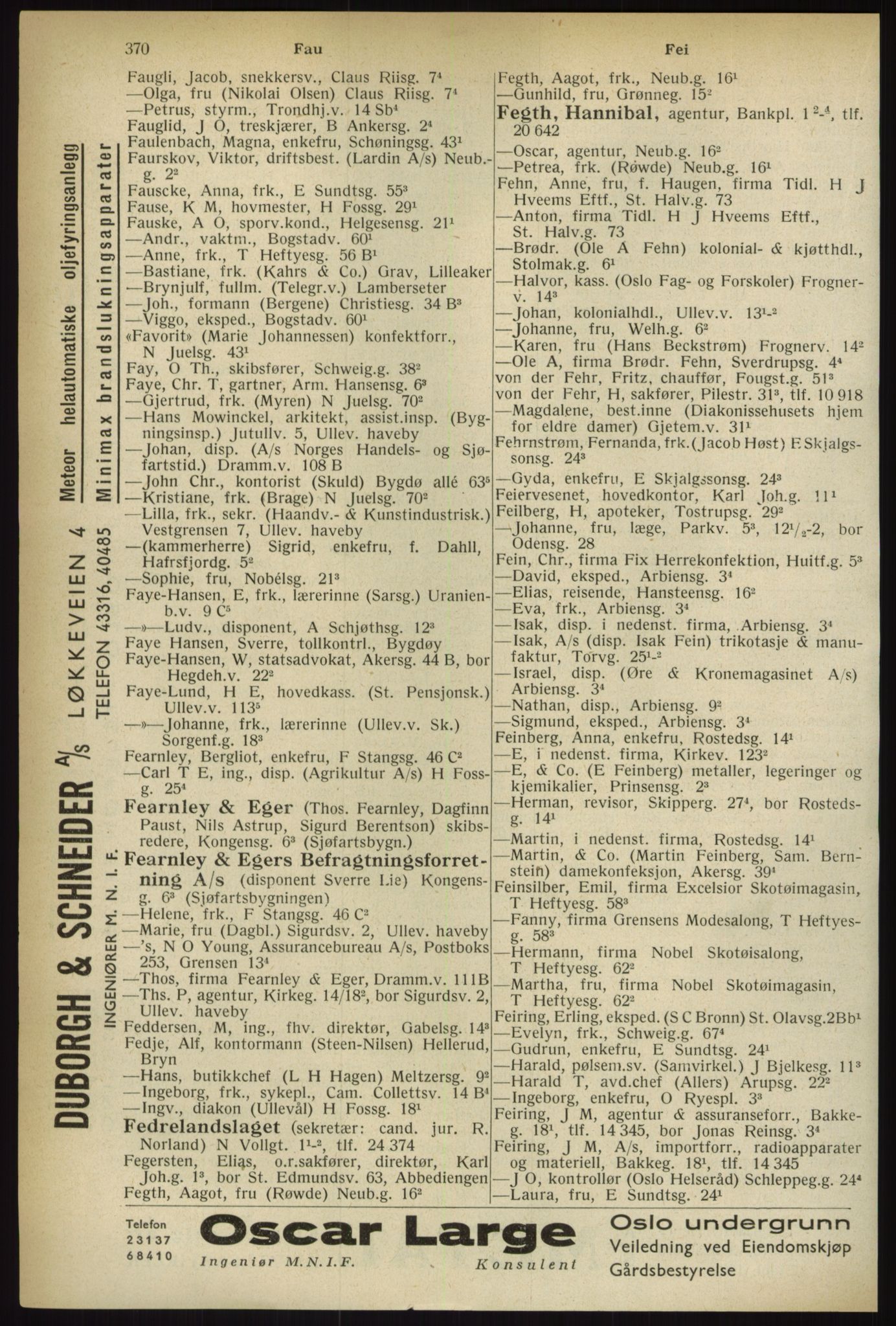 Kristiania/Oslo adressebok, PUBL/-, 1933, s. 370