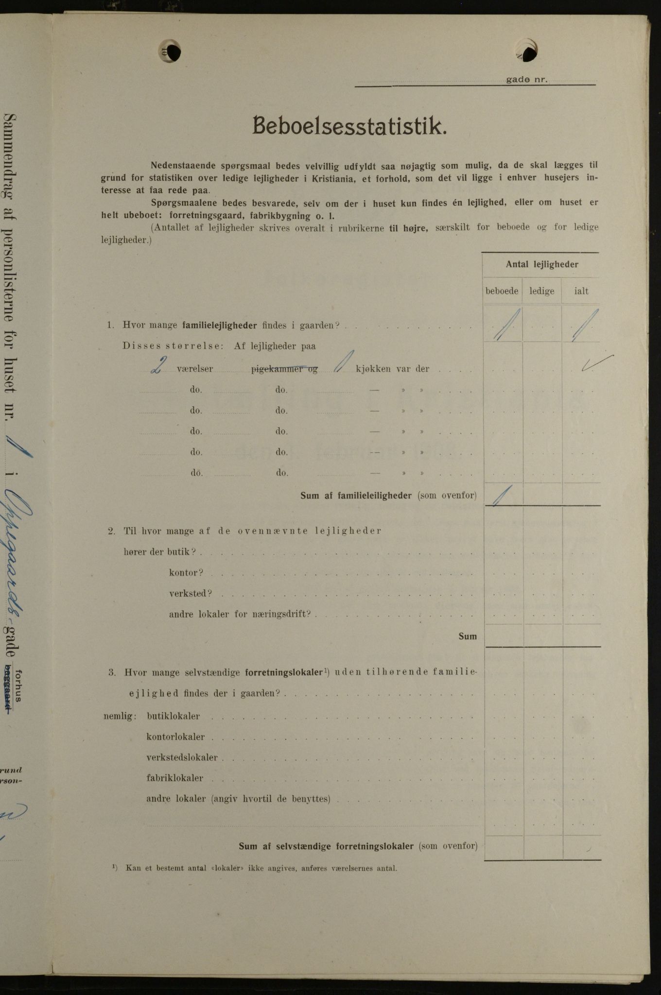 OBA, Kommunal folketelling 1.2.1908 for Kristiania kjøpstad, 1908, s. 67851