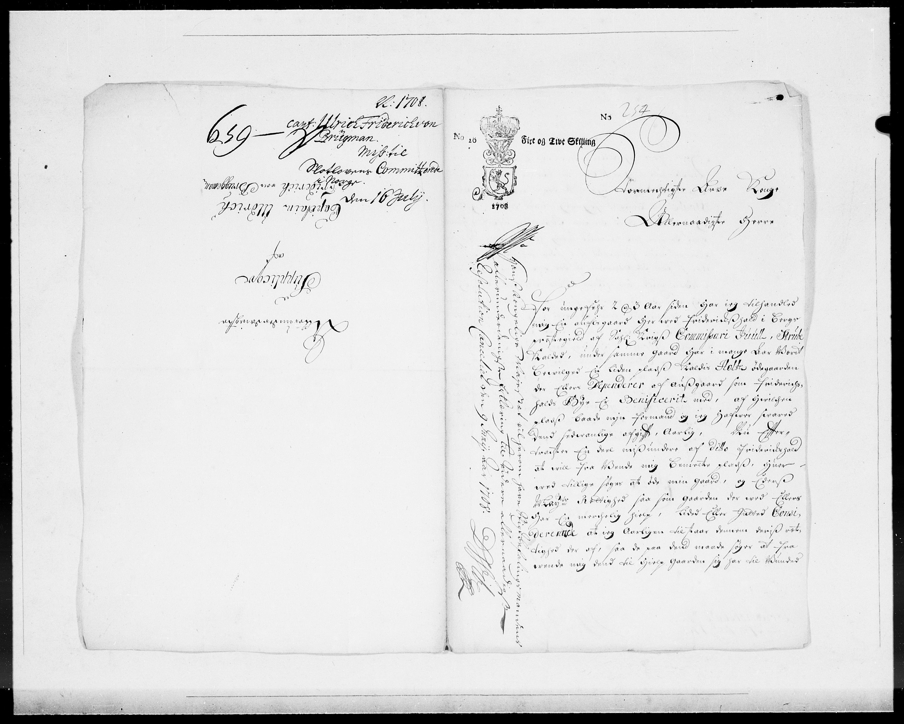 Danske Kanselli 1572-1799, AV/RA-EA-3023/F/Fc/Fcc/Fcca/L0066: Norske innlegg 1572-1799, 1708, s. 6