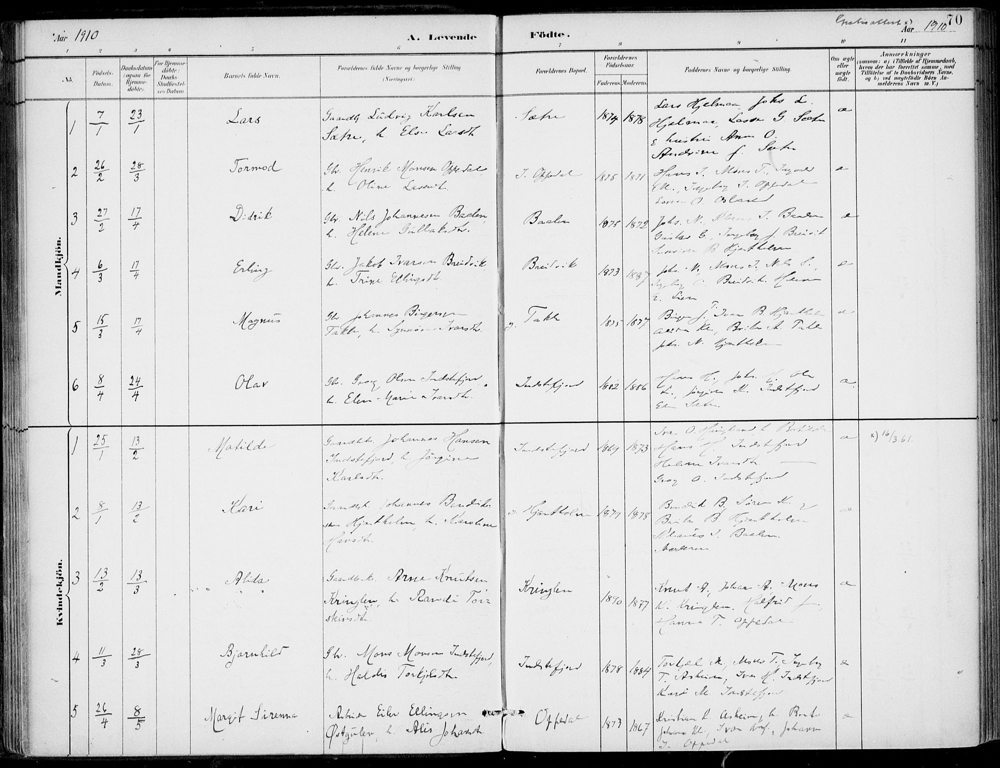 Gulen sokneprestembete, AV/SAB-A-80201/H/Haa/Haac/L0002: Ministerialbok nr. C  2, 1882-1914, s. 70