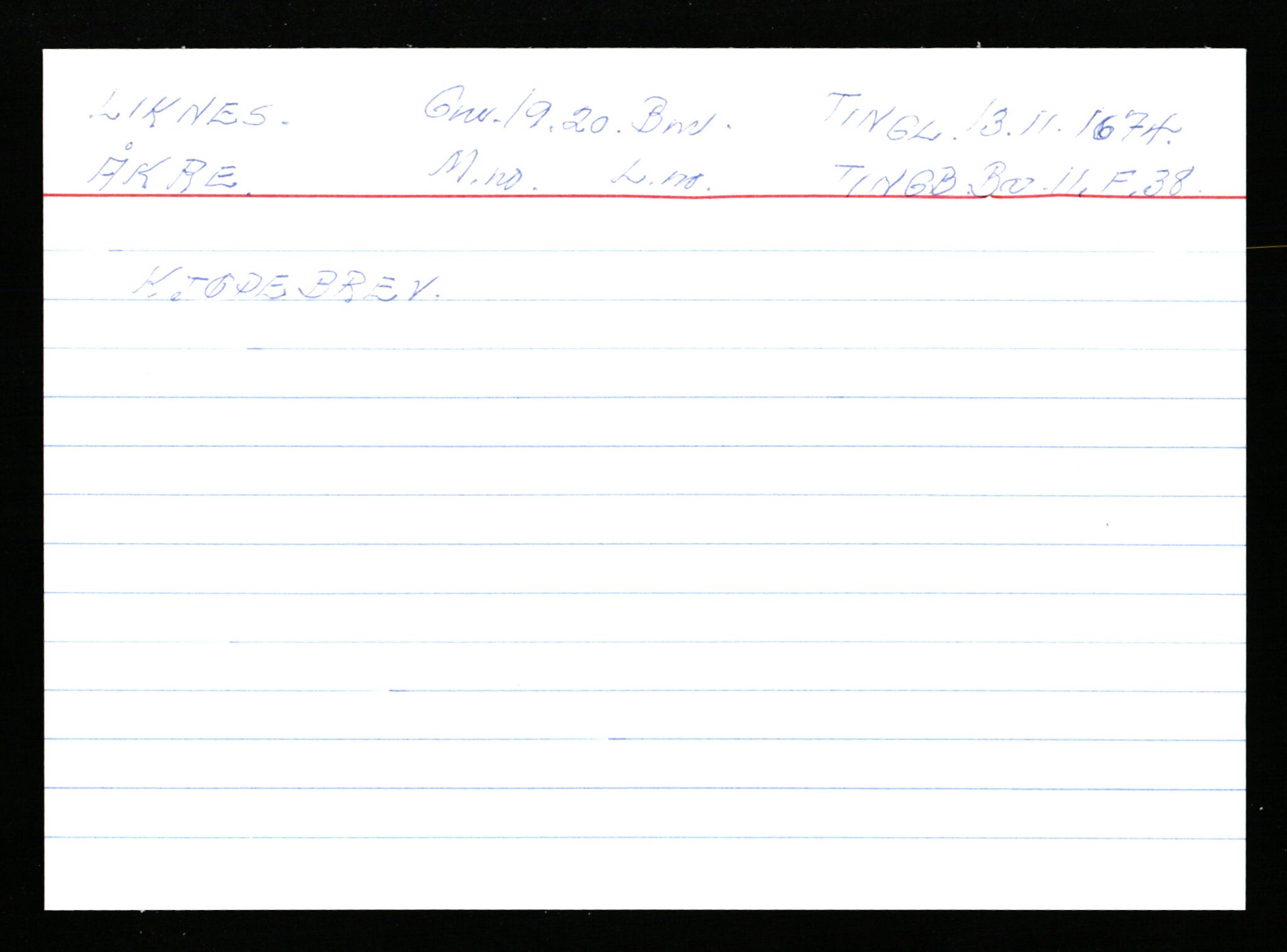 Statsarkivet i Stavanger, AV/SAST-A-101971/03/Y/Ym/L0035: Åstedskort sortert etter gårdsnavn: Leiranger - Lindanger, 1600-1950, s. 443