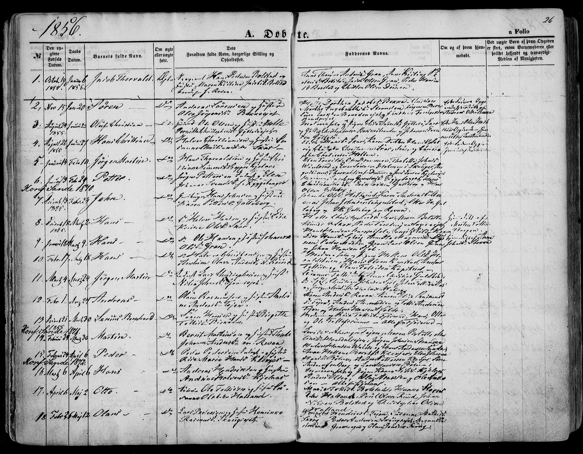 Sande Kirkebøker, AV/SAKO-A-53/F/Fa/L0004: Ministerialbok nr. 4, 1847-1864, s. 26