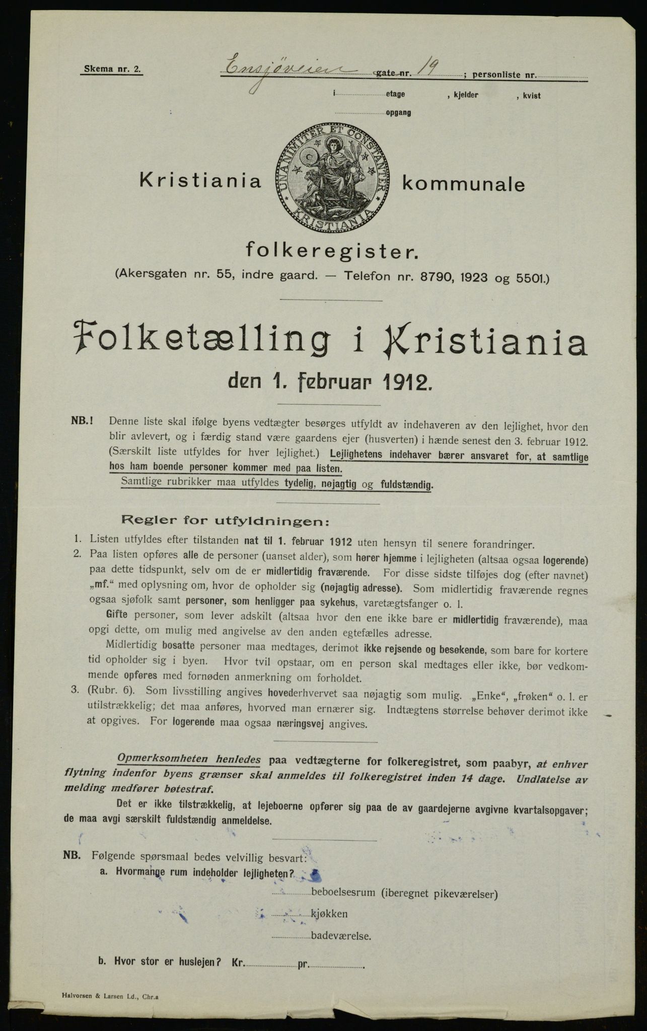 OBA, Kommunal folketelling 1.2.1912 for Kristiania, 1912, s. 21914