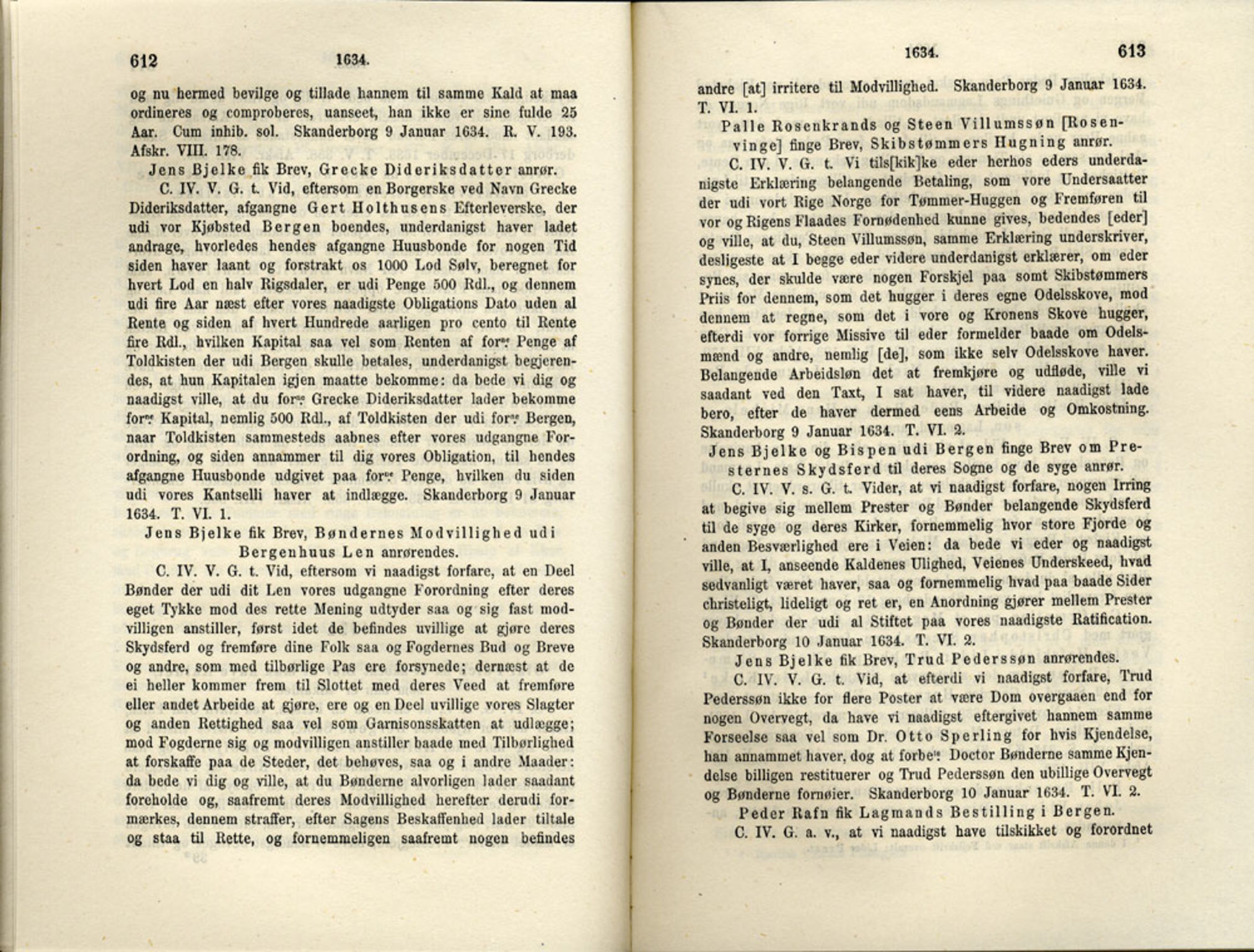Publikasjoner utgitt av Det Norske Historiske Kildeskriftfond, PUBL/-/-/-: Norske Rigs-Registranter, bind 6, 1628-1634, s. 612-613