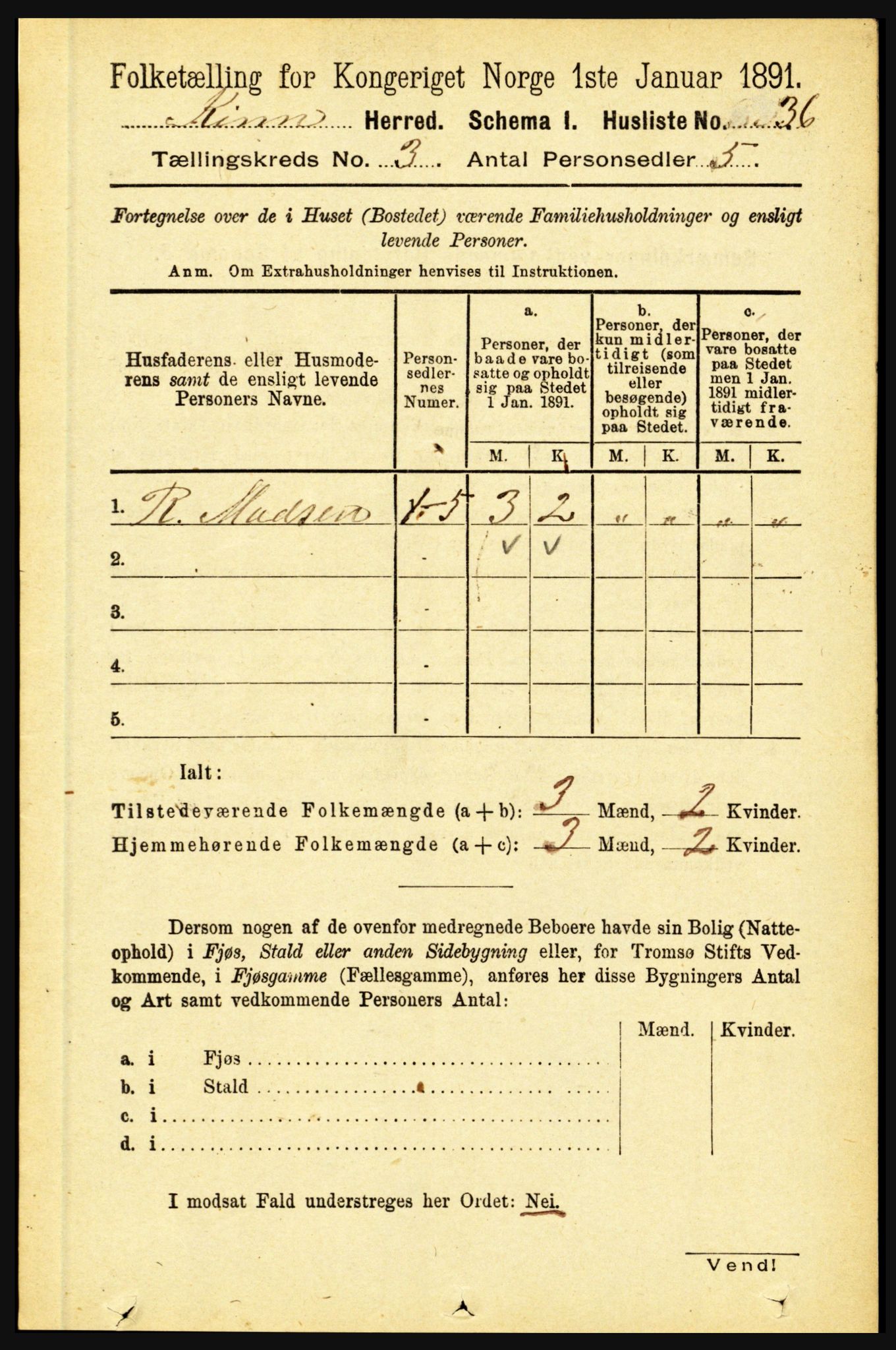 RA, Folketelling 1891 for 1437 Kinn herred, 1891, s. 919