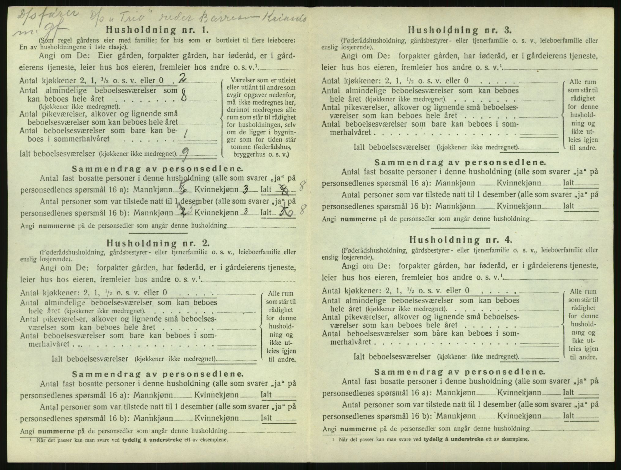 SAK, Folketelling 1920 for 0927 Høvåg herred, 1920, s. 323