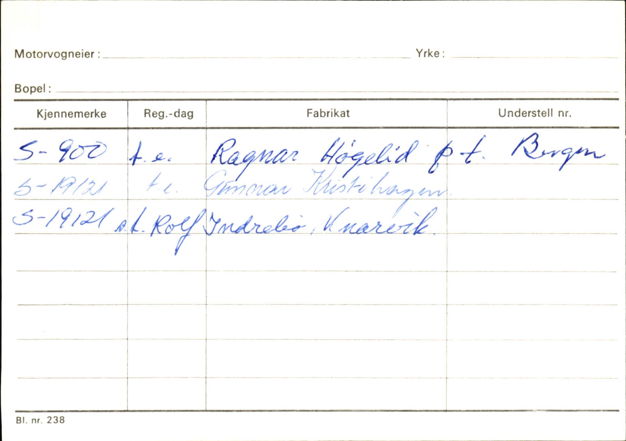 Statens vegvesen, Sogn og Fjordane vegkontor, AV/SAB-A-5301/4/F/L0124: Eigarregister Sogndal A-U, 1945-1975, s. 304