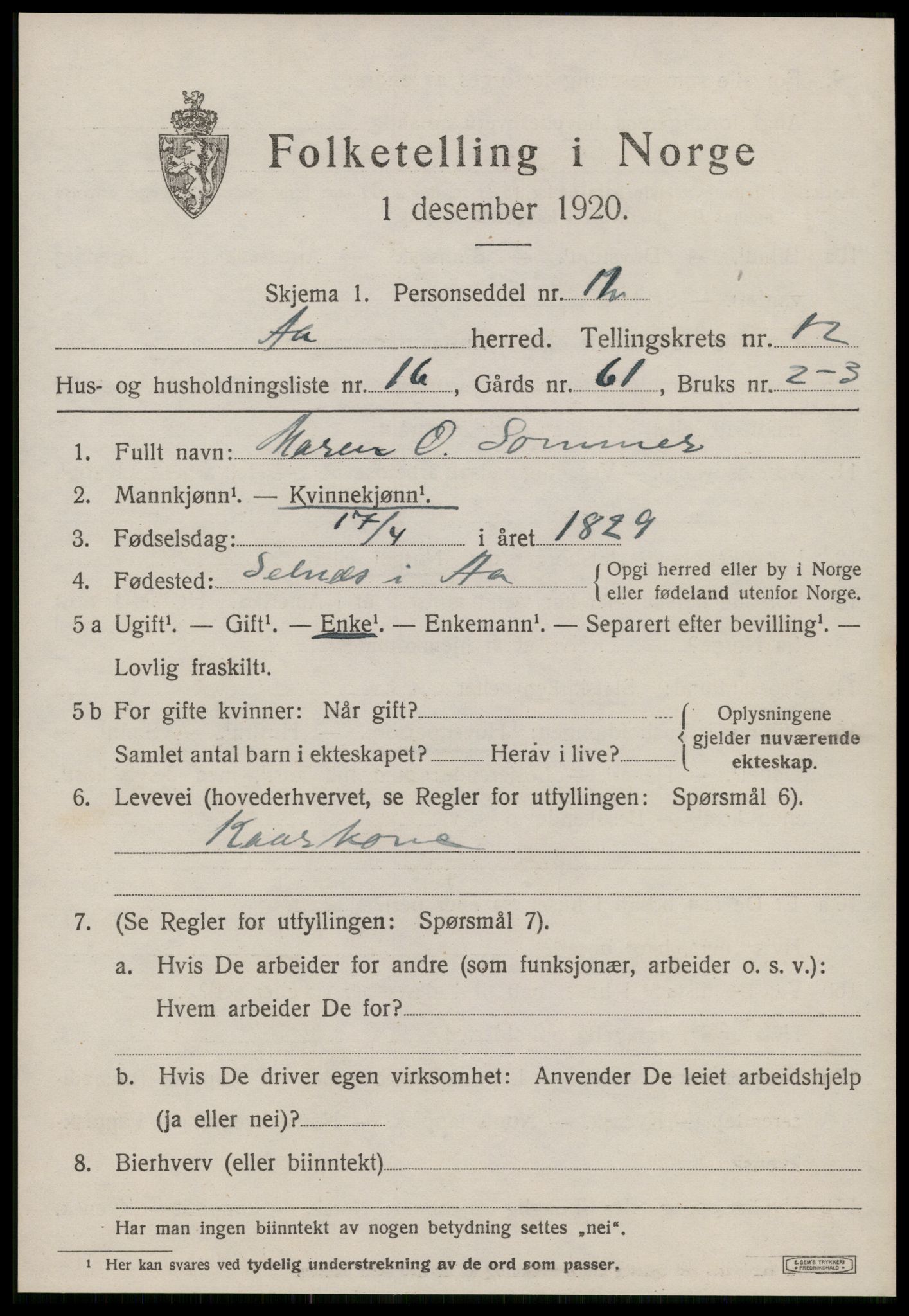 SAT, Folketelling 1920 for 1630 Å herred, 1920, s. 5192