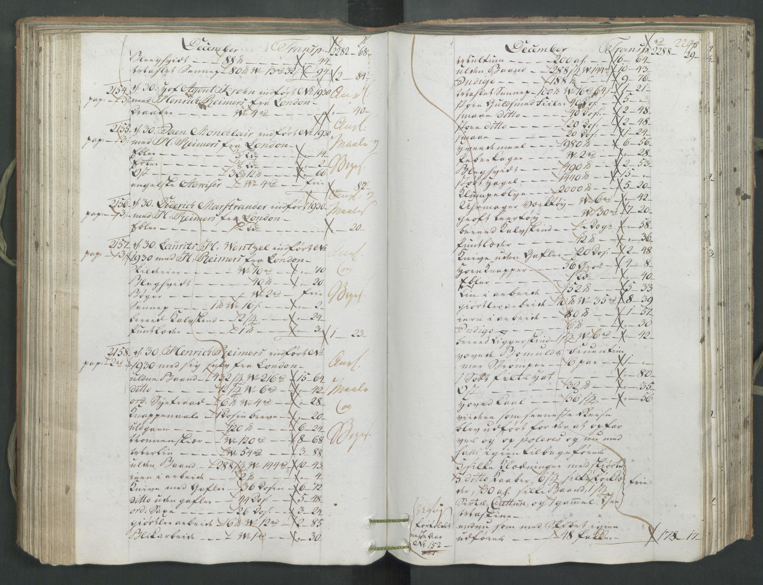 Generaltollkammeret, tollregnskaper, AV/RA-EA-5490/R26/L0222/0001: Tollregnskaper Bergen A / Inngående hovedtollbok, 1786, s. 228b-229a