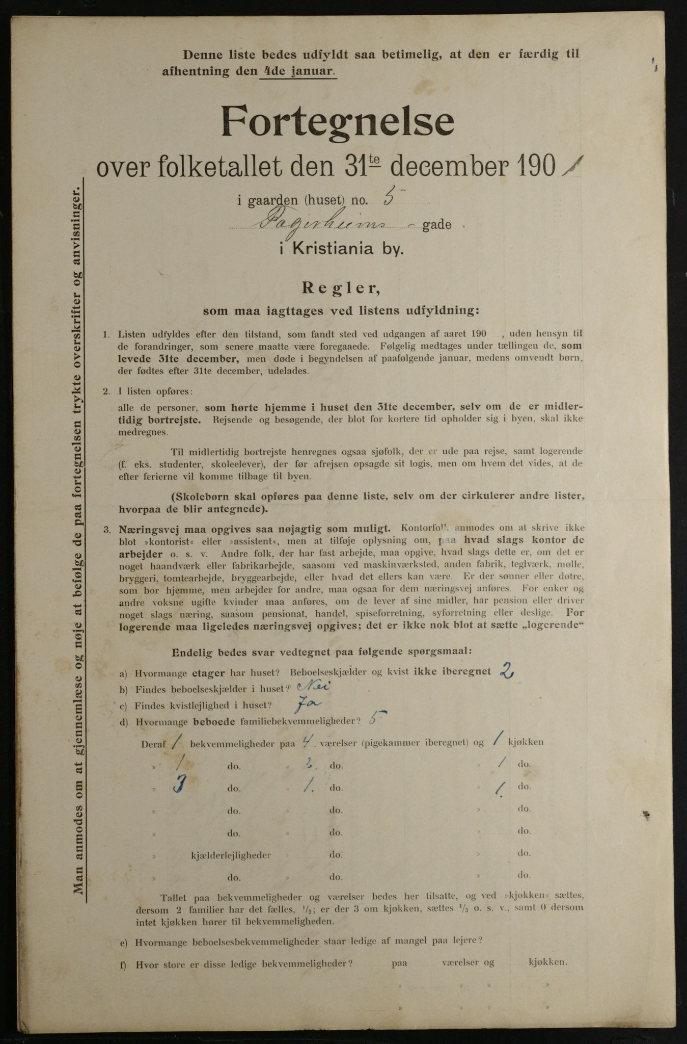 OBA, Kommunal folketelling 31.12.1901 for Kristiania kjøpstad, 1901, s. 3749