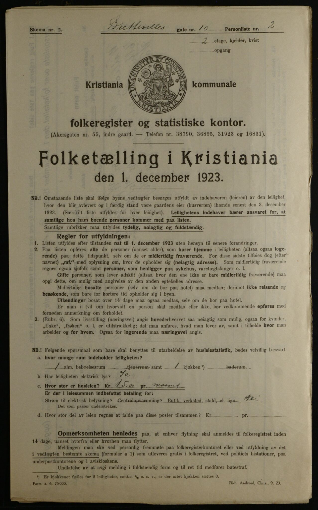 OBA, Kommunal folketelling 1.12.1923 for Kristiania, 1923, s. 9792