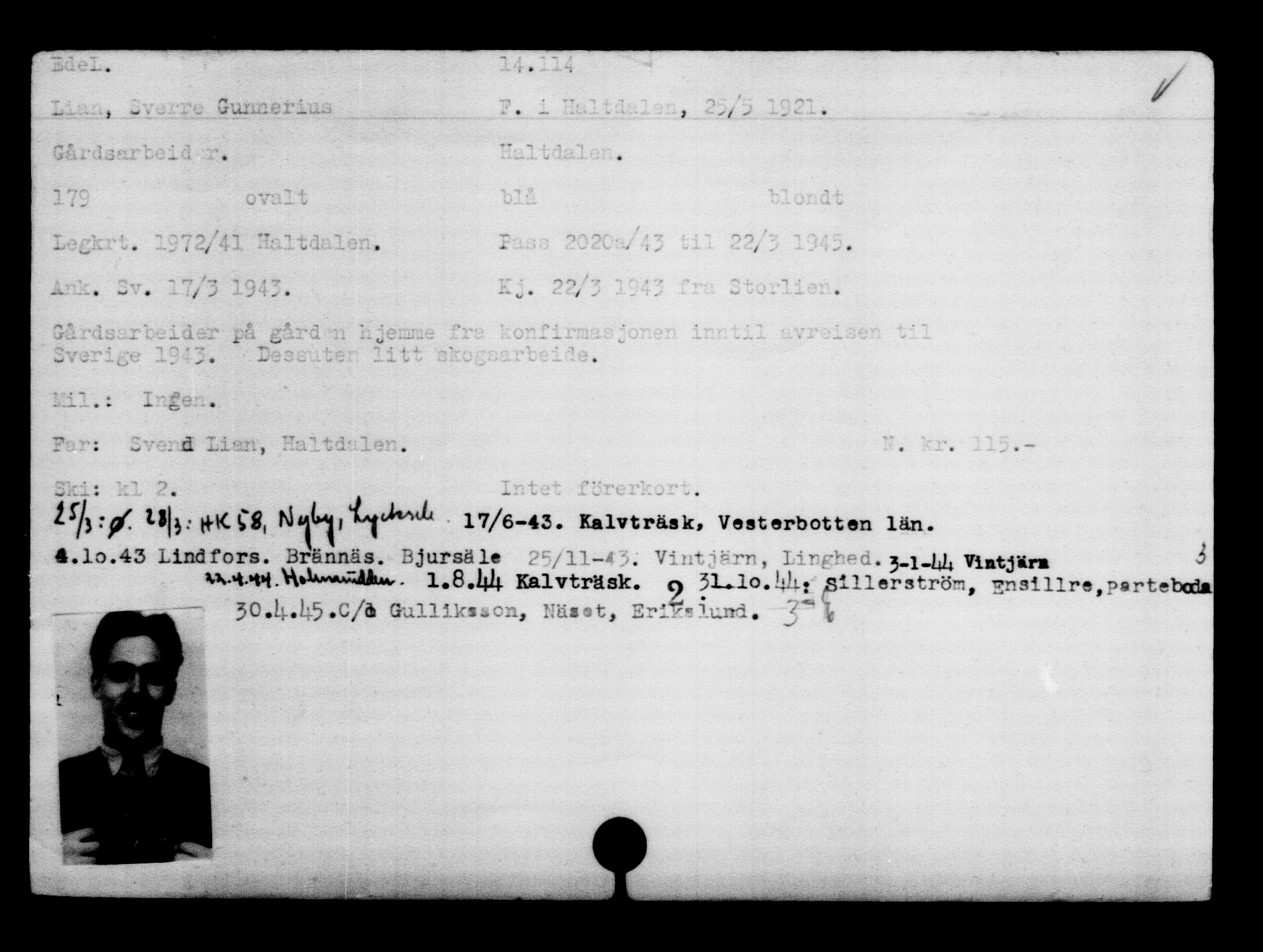 Den Kgl. Norske Legasjons Flyktningskontor, AV/RA-S-6753/V/Va/L0007: Kjesäterkartoteket.  Flyktningenr. 12700-15723, 1940-1945, s. 1632