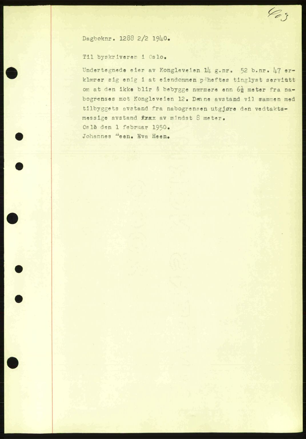 Oslo byskriverembete, AV/SAO-A-10227/G/Gb/Gbd/Gbda/L0017: Pantebok nr. A215, 1949-1950, Dagboknr: 1288/1950