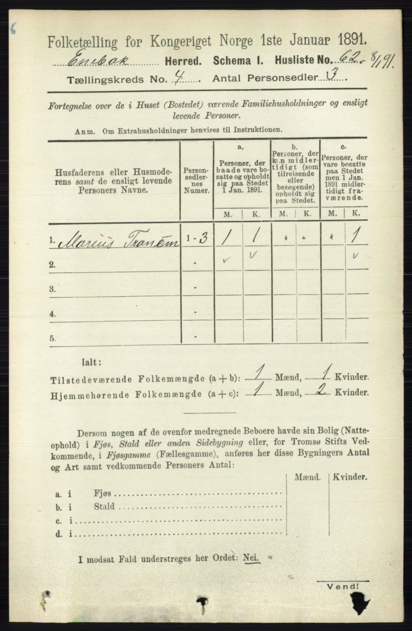 RA, Folketelling 1891 for 0229 Enebakk herred, 1891, s. 1472