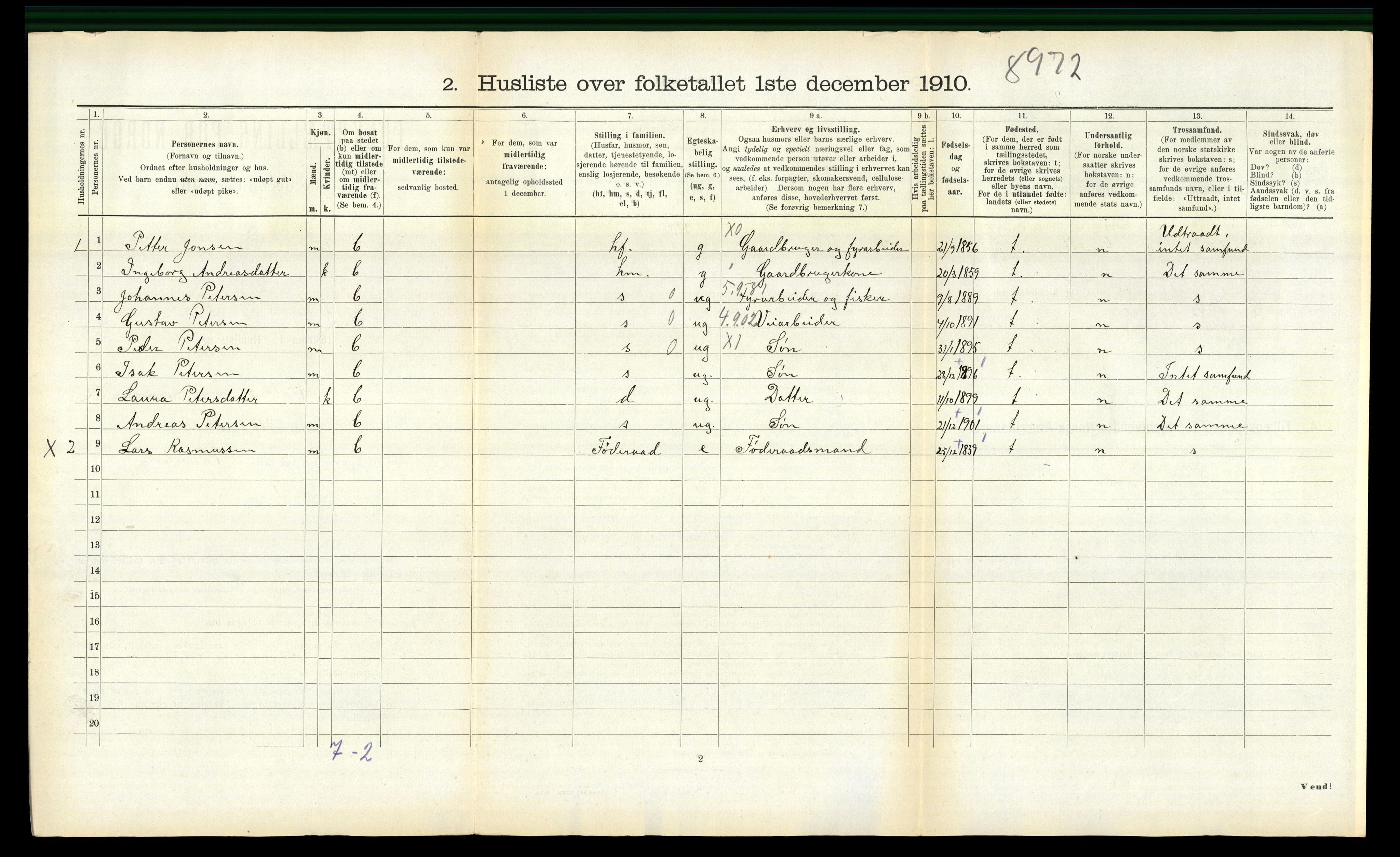 RA, Folketelling 1910 for 1519 Volda herred, 1910, s. 1355