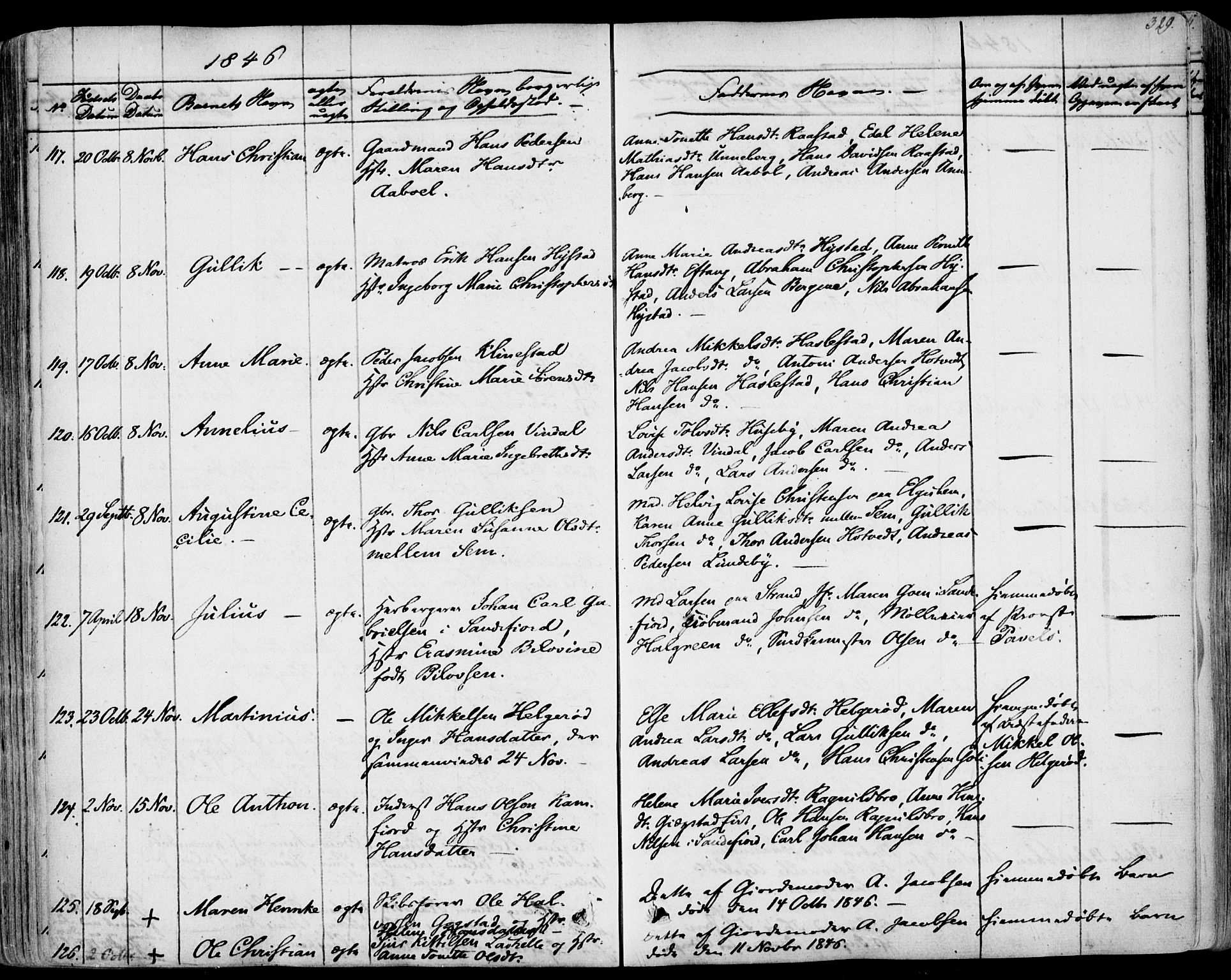 Sandar kirkebøker, AV/SAKO-A-243/F/Fa/L0005: Ministerialbok nr. 5, 1832-1847, s. 328-329
