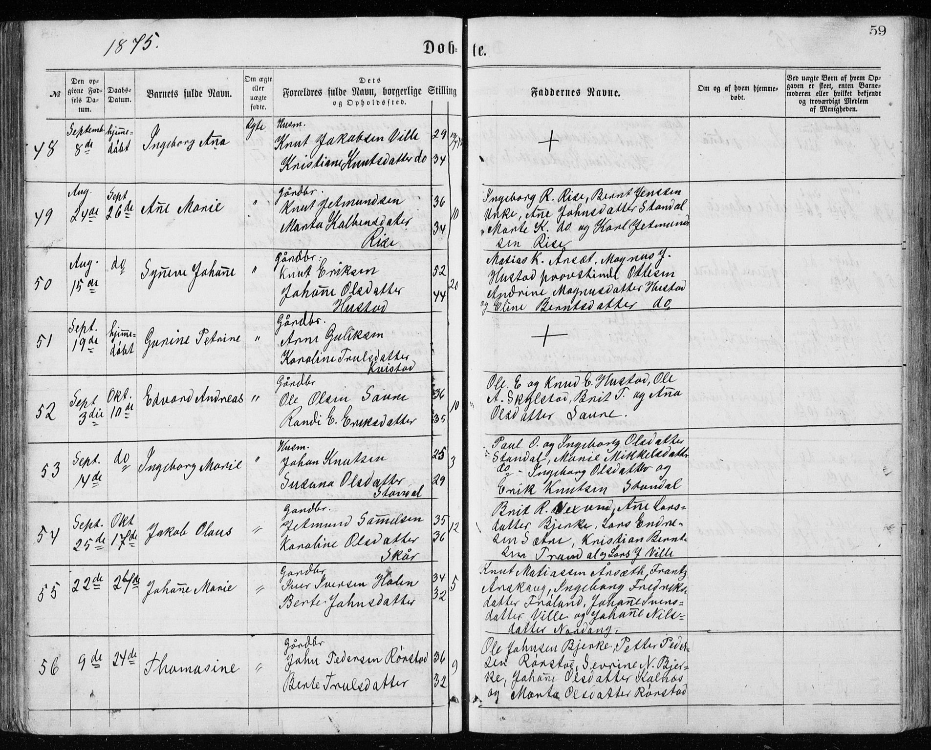 Ministerialprotokoller, klokkerbøker og fødselsregistre - Møre og Romsdal, AV/SAT-A-1454/515/L0214: Klokkerbok nr. 515C01, 1865-1883, s. 59