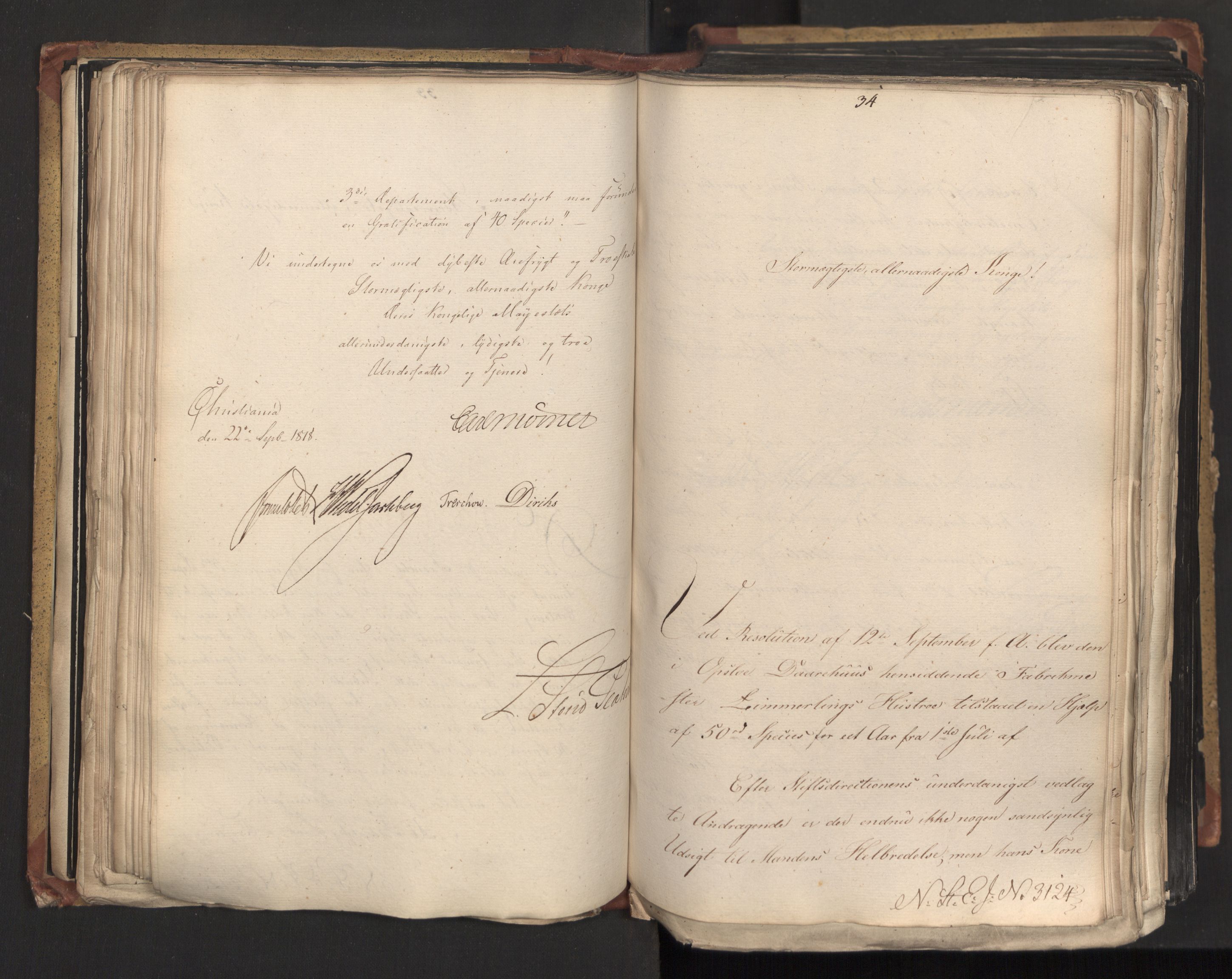 Statsrådsavdelingen i Stockholm, AV/RA-S-1003/D/Da/L0015: Regjeringsinnstillinger nr. 3058-3300, 1818, s. 148