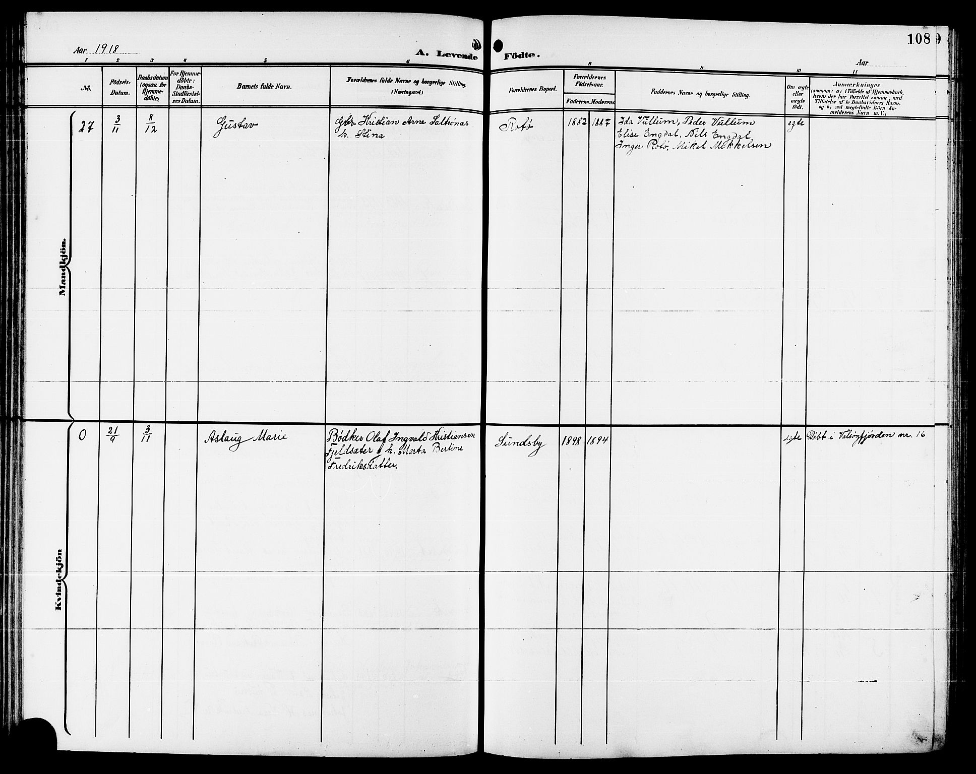 Ministerialprotokoller, klokkerbøker og fødselsregistre - Møre og Romsdal, SAT/A-1454/578/L0910: Klokkerbok nr. 578C03, 1900-1921, s. 108