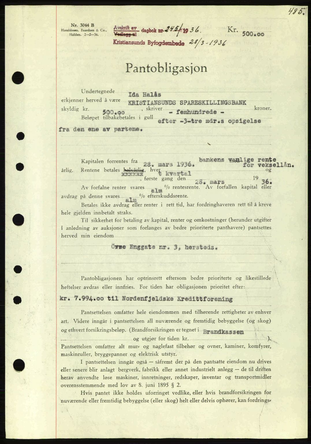 Kristiansund byfogd, SAT/A-4587/A/27: Pantebok nr. 28, 1934-1936, Tingl.dato: 28.03.1936
