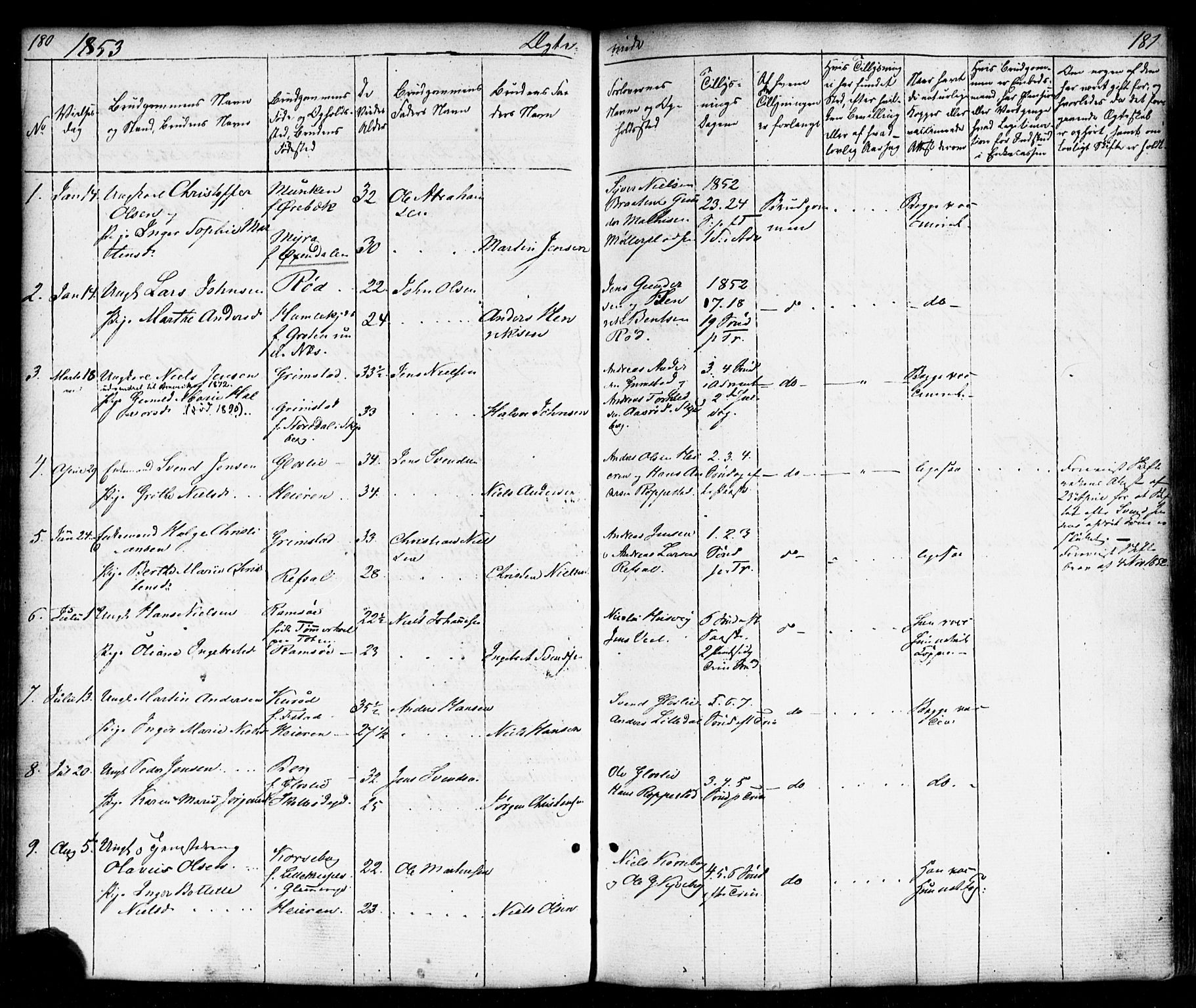 Borge prestekontor Kirkebøker, AV/SAO-A-10903/F/Fb/L0002: Ministerialbok nr. II 2, 1853-1877, s. 180-181