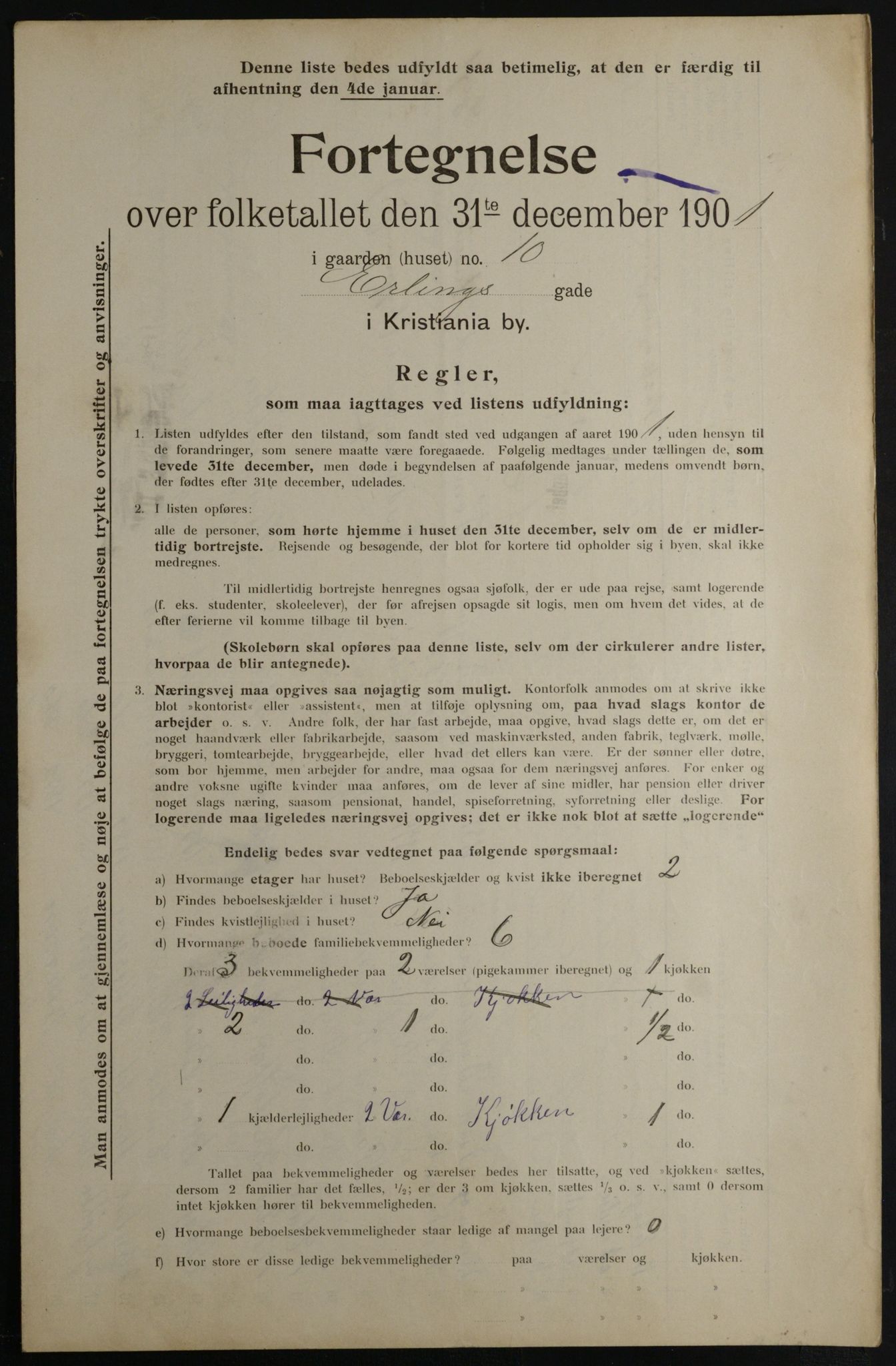 OBA, Kommunal folketelling 31.12.1901 for Kristiania kjøpstad, 1901, s. 3558