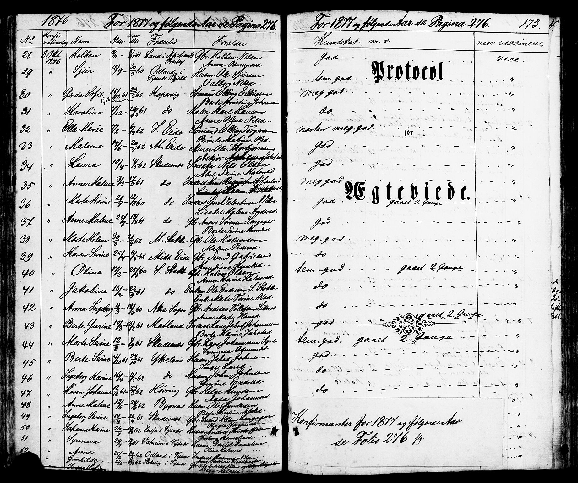 Avaldsnes sokneprestkontor, SAST/A -101851/H/Ha/Haa/L0011: Ministerialbok nr. A 11, 1861-1880, s. 173
