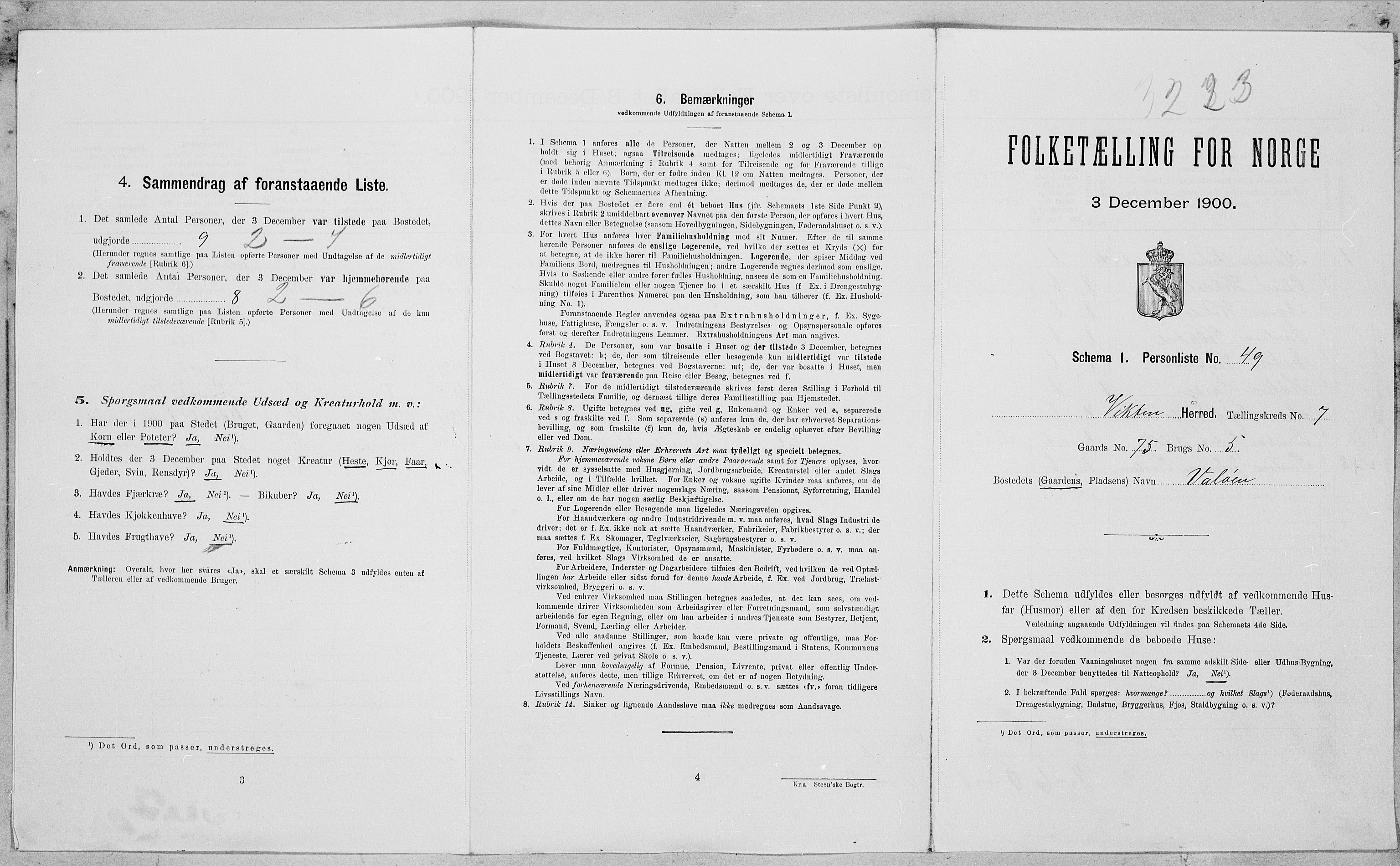 SAT, Folketelling 1900 for 1750 Vikna herred, 1900, s. 840