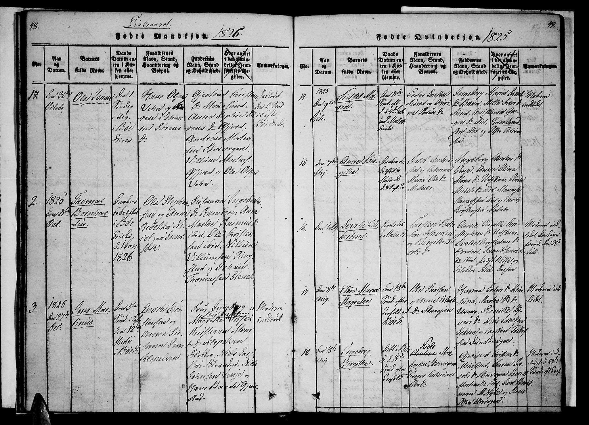 Ministerialprotokoller, klokkerbøker og fødselsregistre - Nordland, AV/SAT-A-1459/891/L1298: Ministerialbok nr. 891A03, 1820-1840, s. 48-49