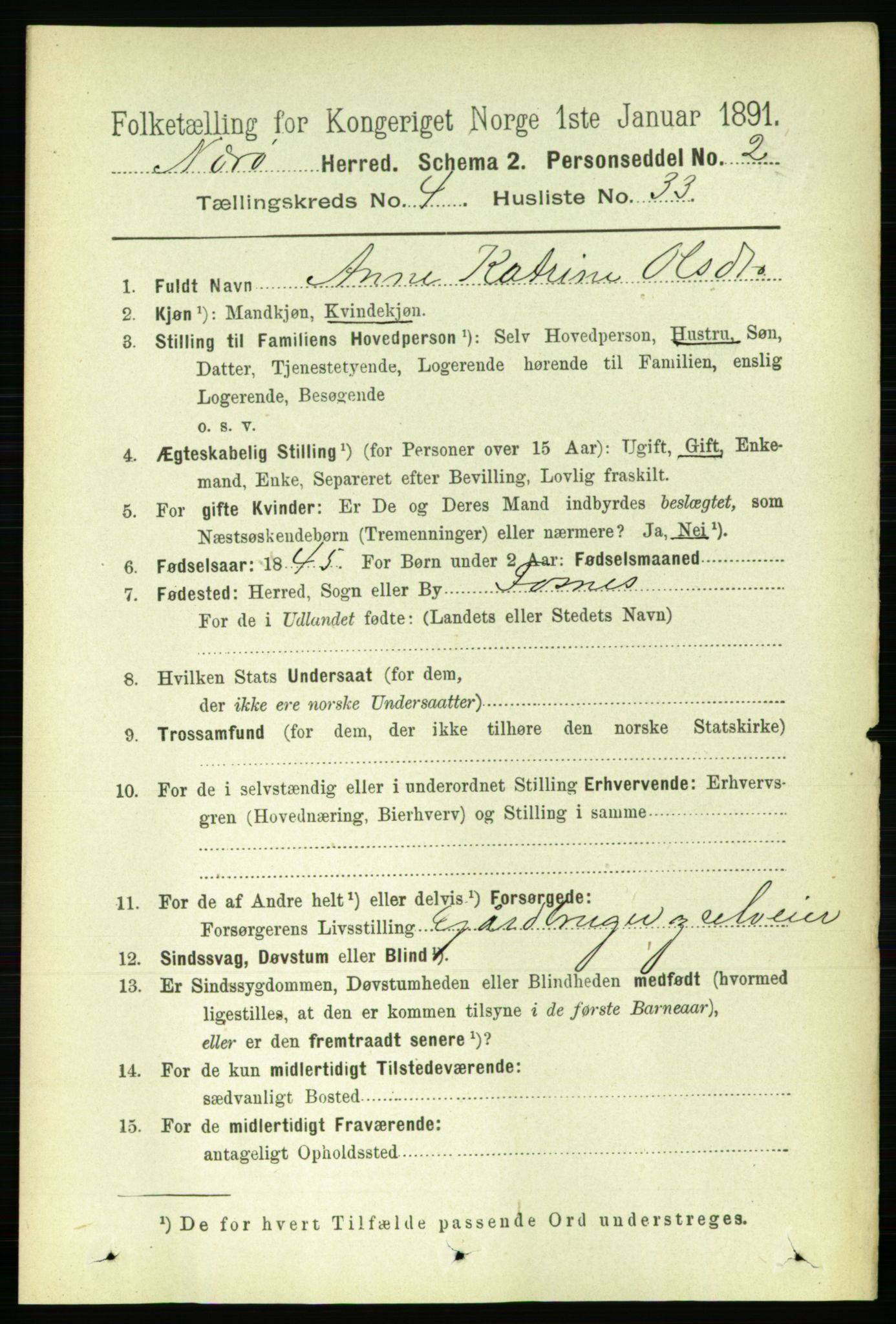 RA, Folketelling 1891 for 1751 Nærøy herred, 1891, s. 2091