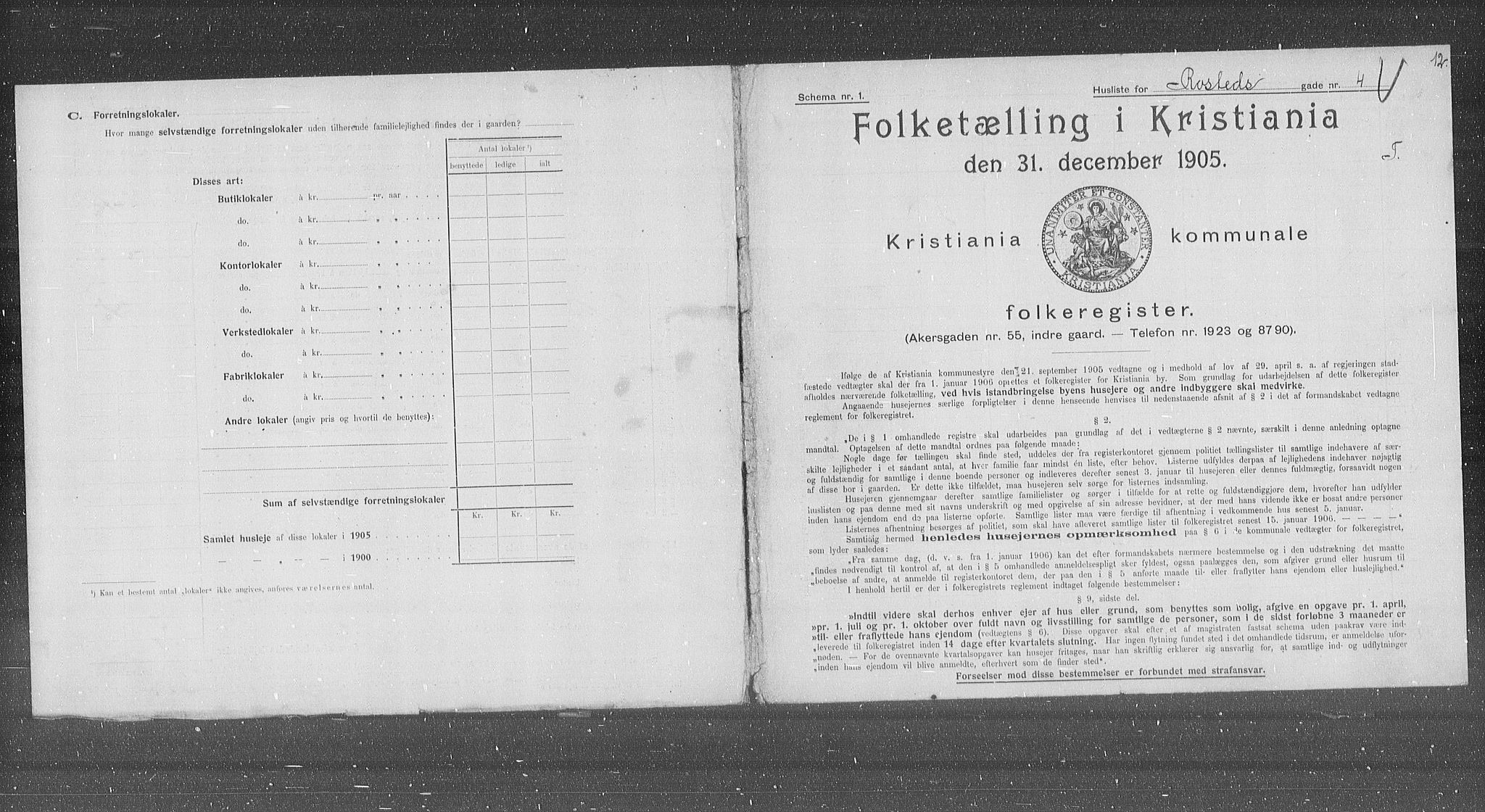 OBA, Kommunal folketelling 31.12.1905 for Kristiania kjøpstad, 1905, s. 44334