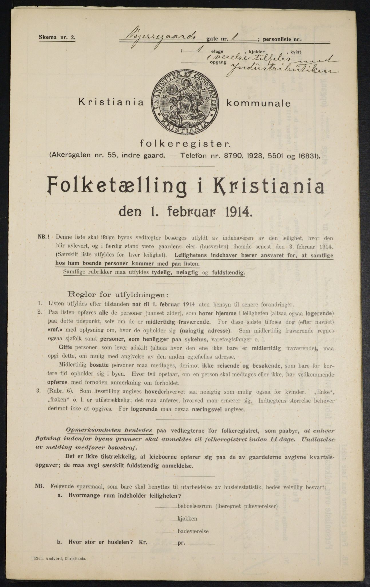 OBA, Kommunal folketelling 1.2.1914 for Kristiania, 1914, s. 5477