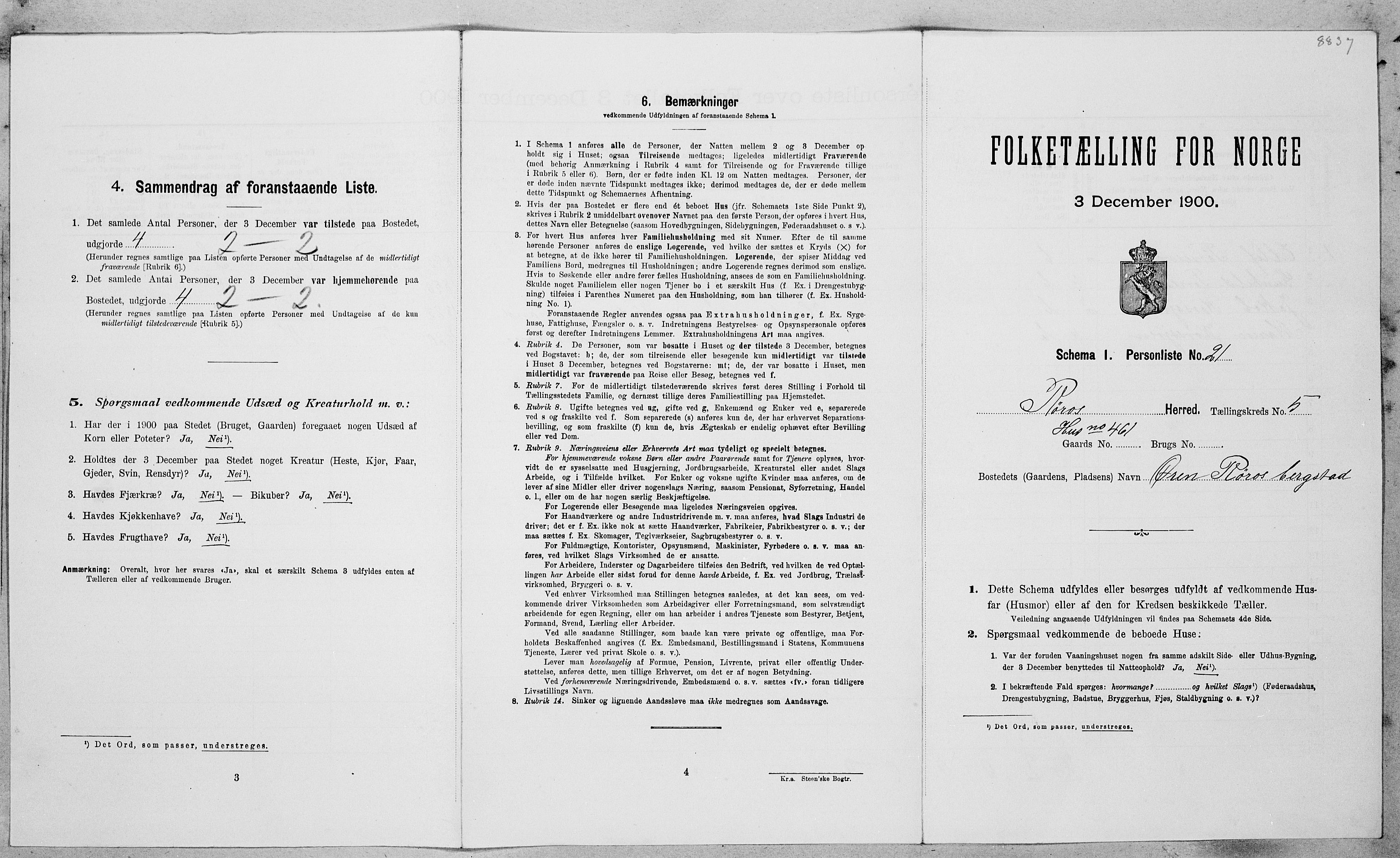 SAT, Folketelling 1900 for 1640 Røros herred, 1900, s. 704