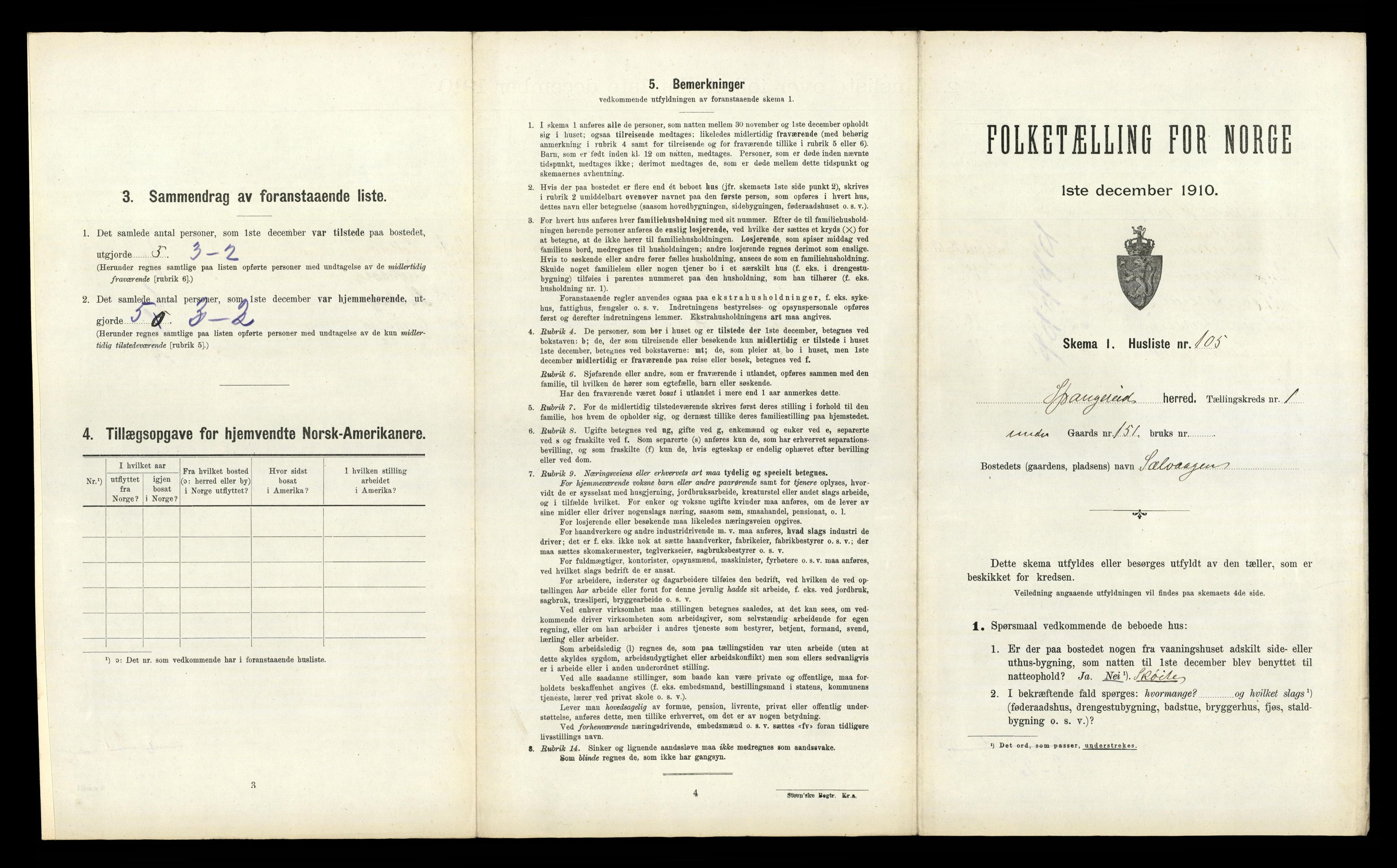 RA, Folketelling 1910 for 1030 Spangereid herred, 1910, s. 233