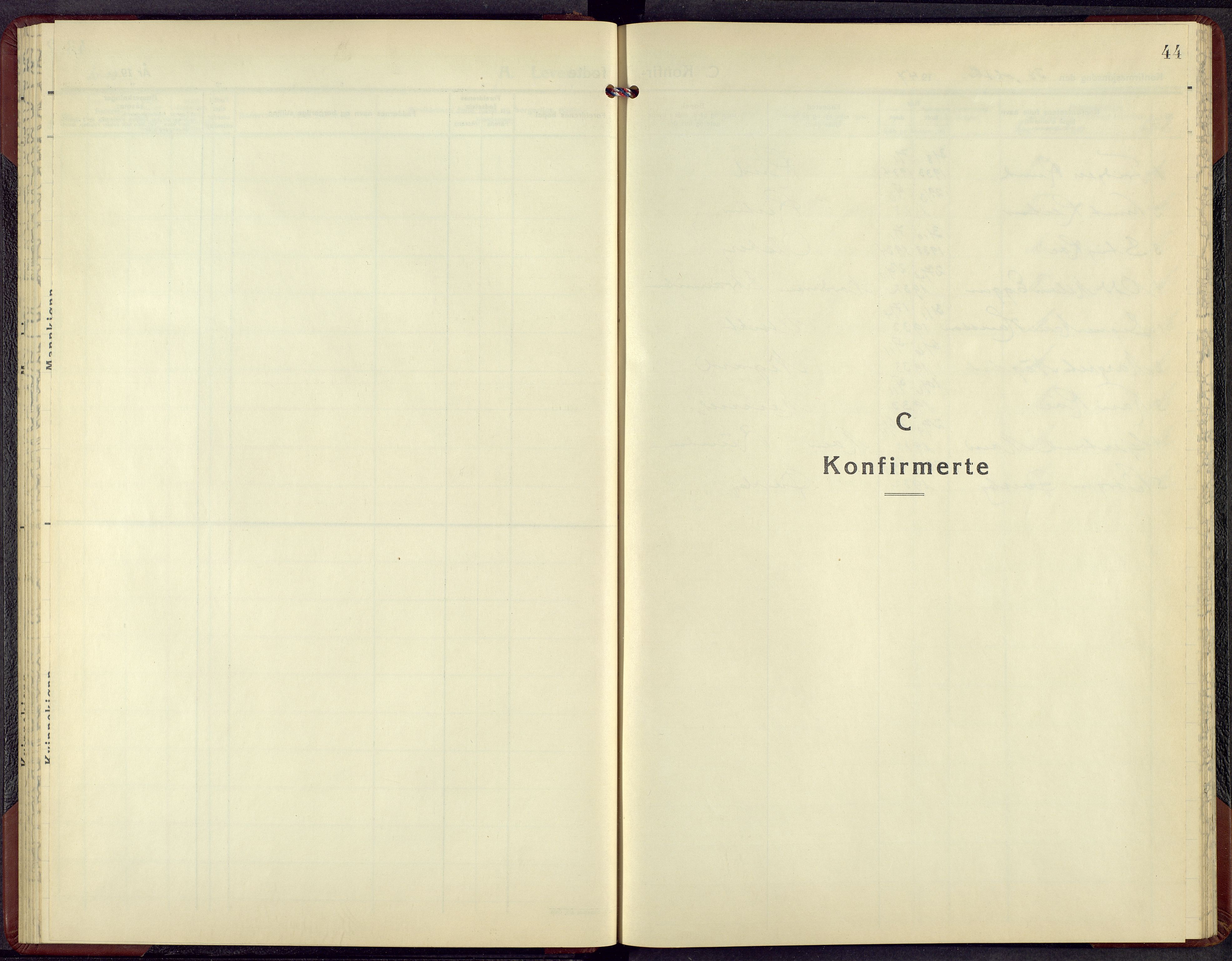 Tynset prestekontor, SAH/PREST-058/H/Ha/Hab/L0015: Klokkerbok nr. 15, 1947-1961, s. 44