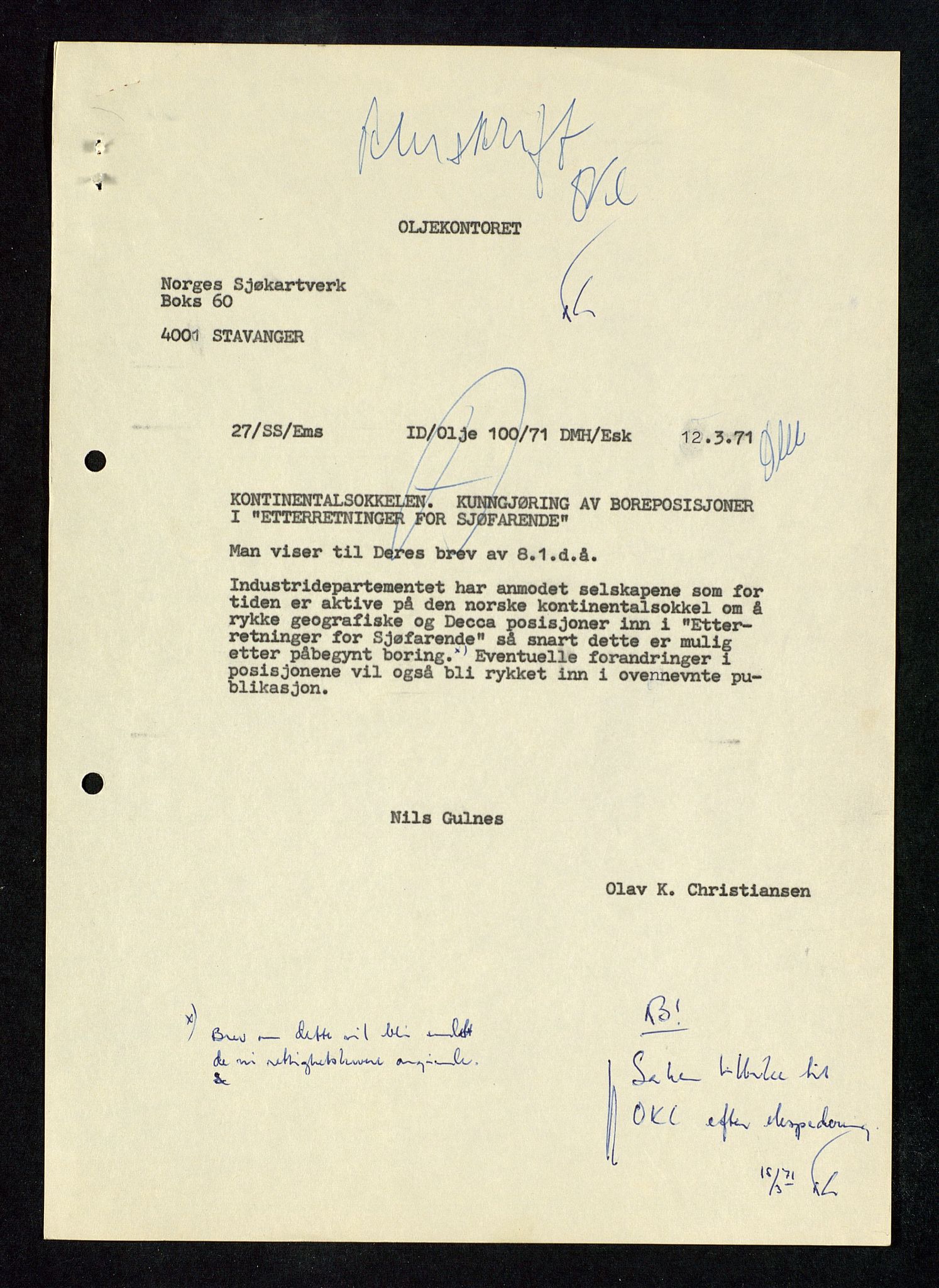 Industridepartementet, Oljekontoret, AV/SAST-A-101348/Db/L0004: Simulering, havmiljø og dykking, 1966-1973, s. 315