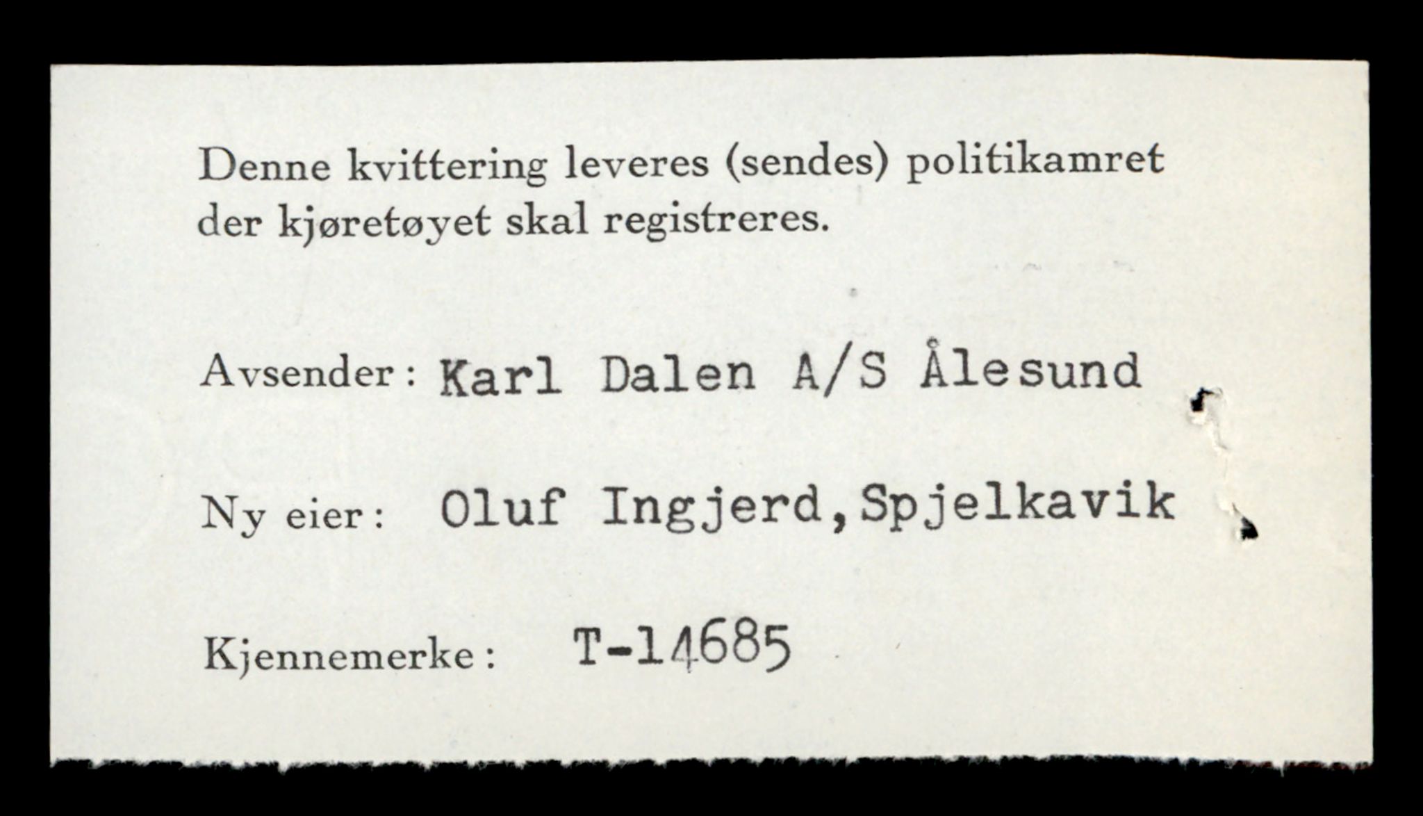 Møre og Romsdal vegkontor - Ålesund trafikkstasjon, AV/SAT-A-4099/F/Fe/L0047: Registreringskort for kjøretøy T 14580 - T 14720, 1927-1998, s. 2466