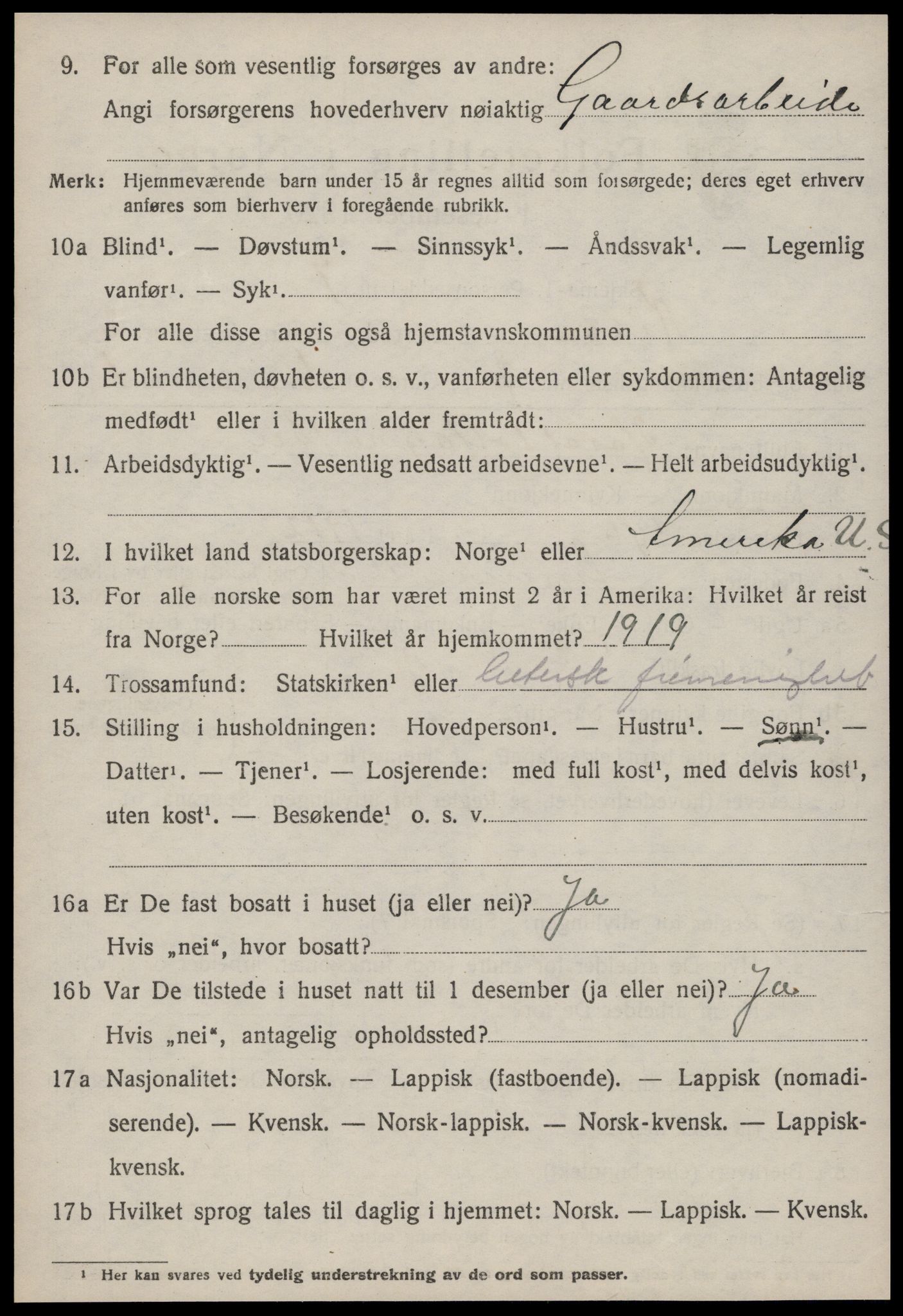 SAT, Folketelling 1920 for 1624 Rissa herred, 1920, s. 1624