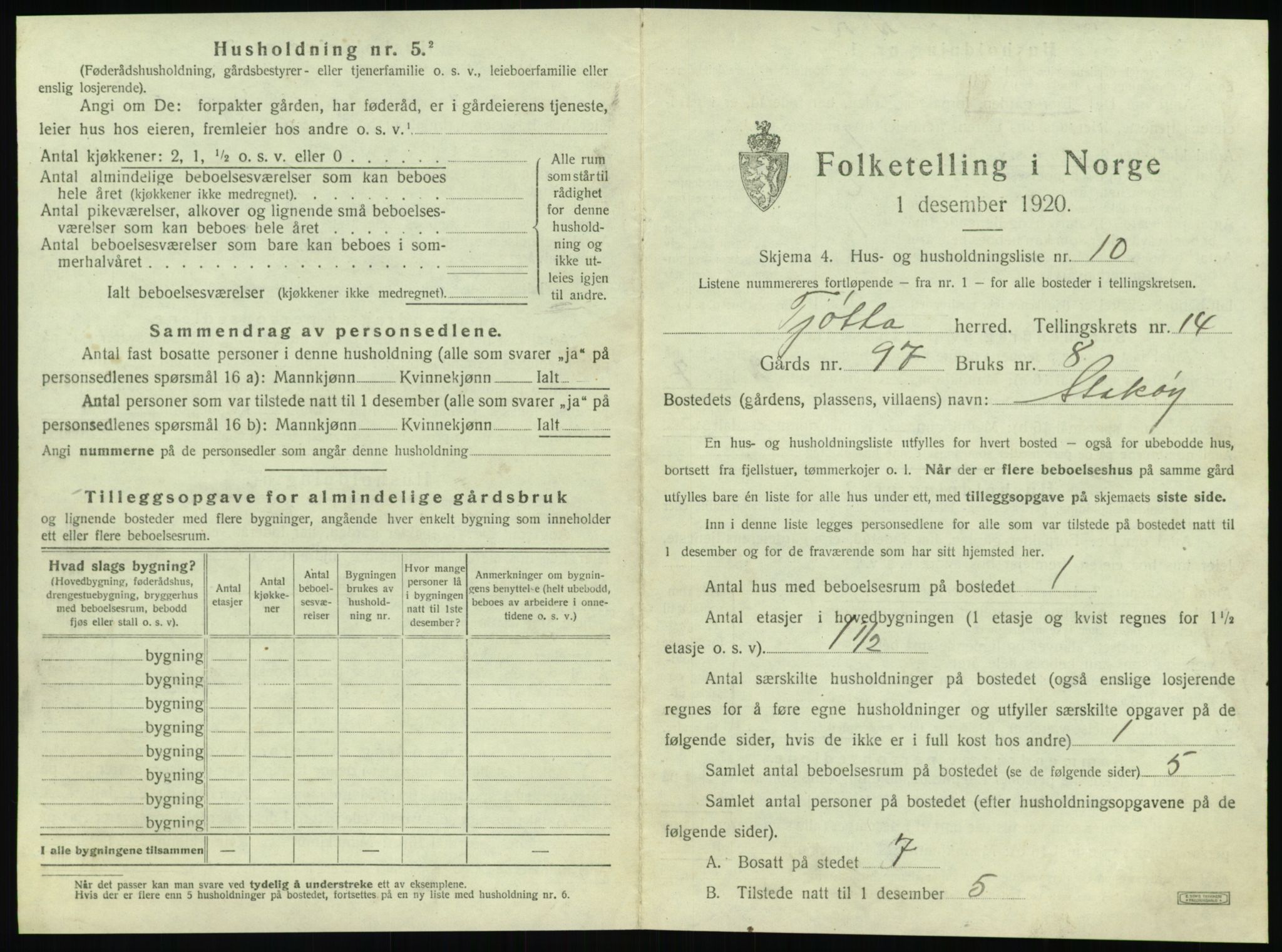 SAT, Folketelling 1920 for 1817 Tjøtta herred, 1920, s. 819