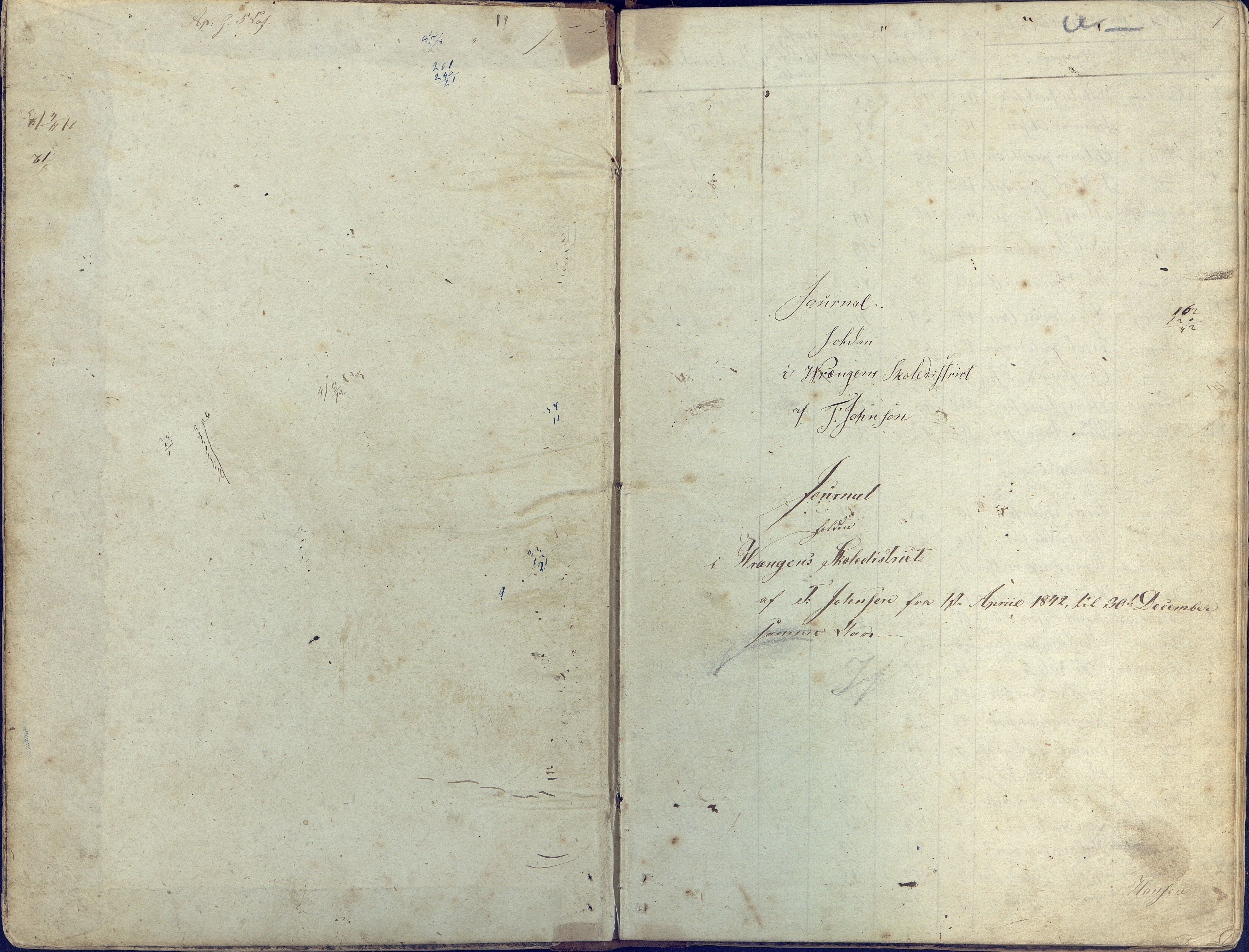 Øyestad kommune frem til 1979, AAKS/KA0920-PK/06/06K/L0003: Skolejournal, 1842-1846, s. 1