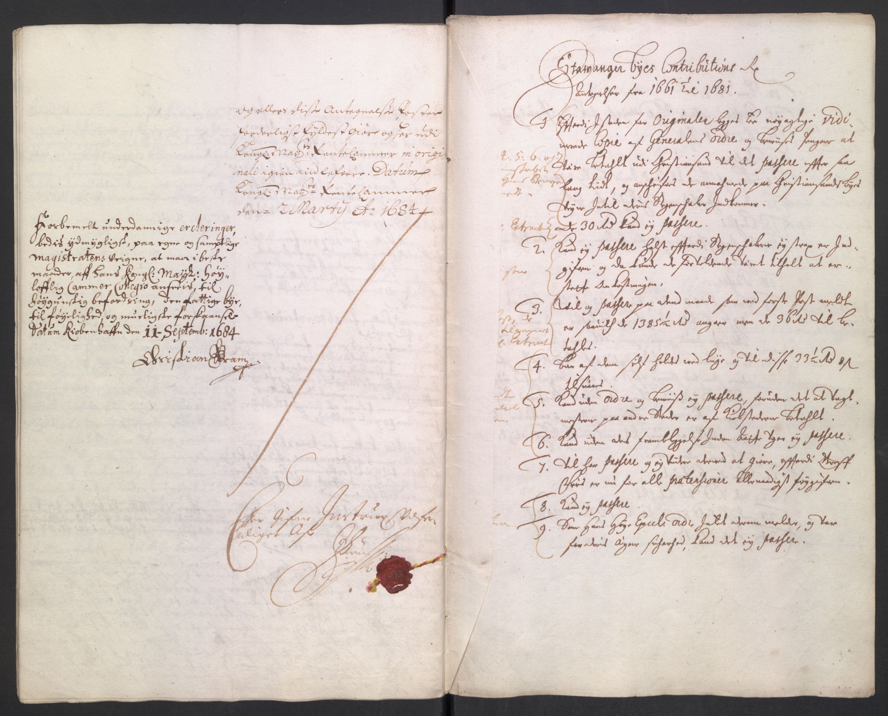 Rentekammeret inntil 1814, Reviderte regnskaper, Byregnskaper, AV/RA-EA-4066/R/Ro/L0301: [O3] Kontribusjonsregnskap, 1679-1684, s. 280