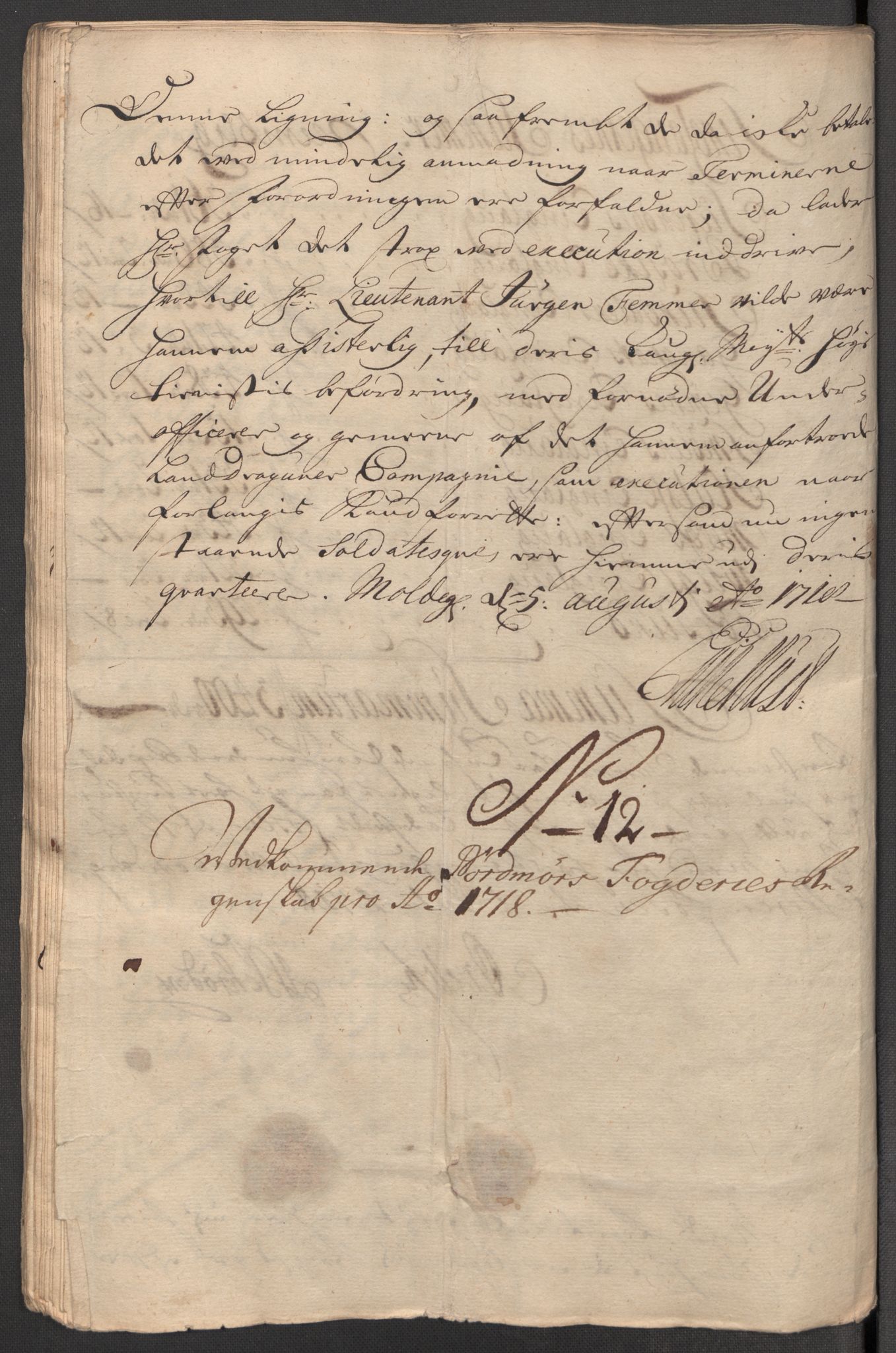 Rentekammeret inntil 1814, Reviderte regnskaper, Fogderegnskap, RA/EA-4092/R56/L3751: Fogderegnskap Nordmøre, 1718, s. 149