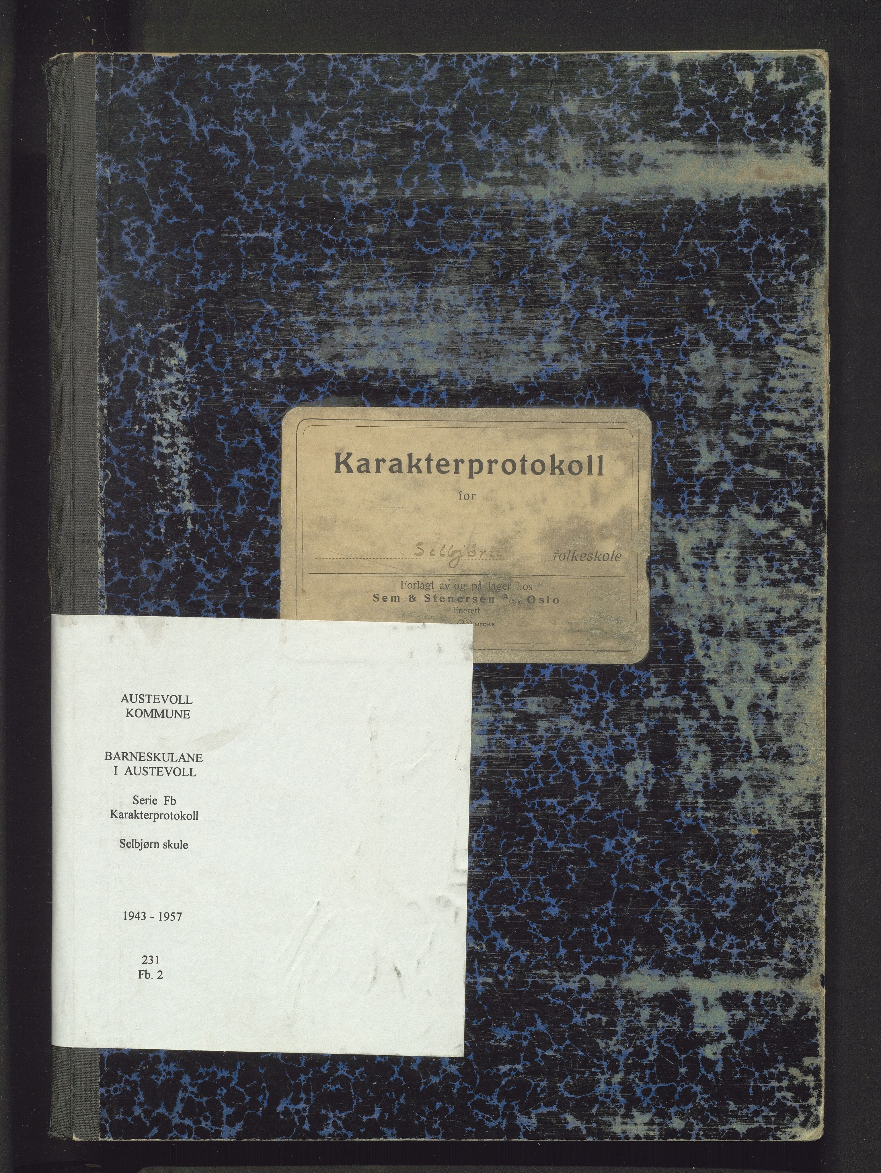 Austevoll kommune. Barneskulane, IKAH/1244-231/F/Fb/L0002: Karakterprotokoll for Selbjørn skule, 1943-1957